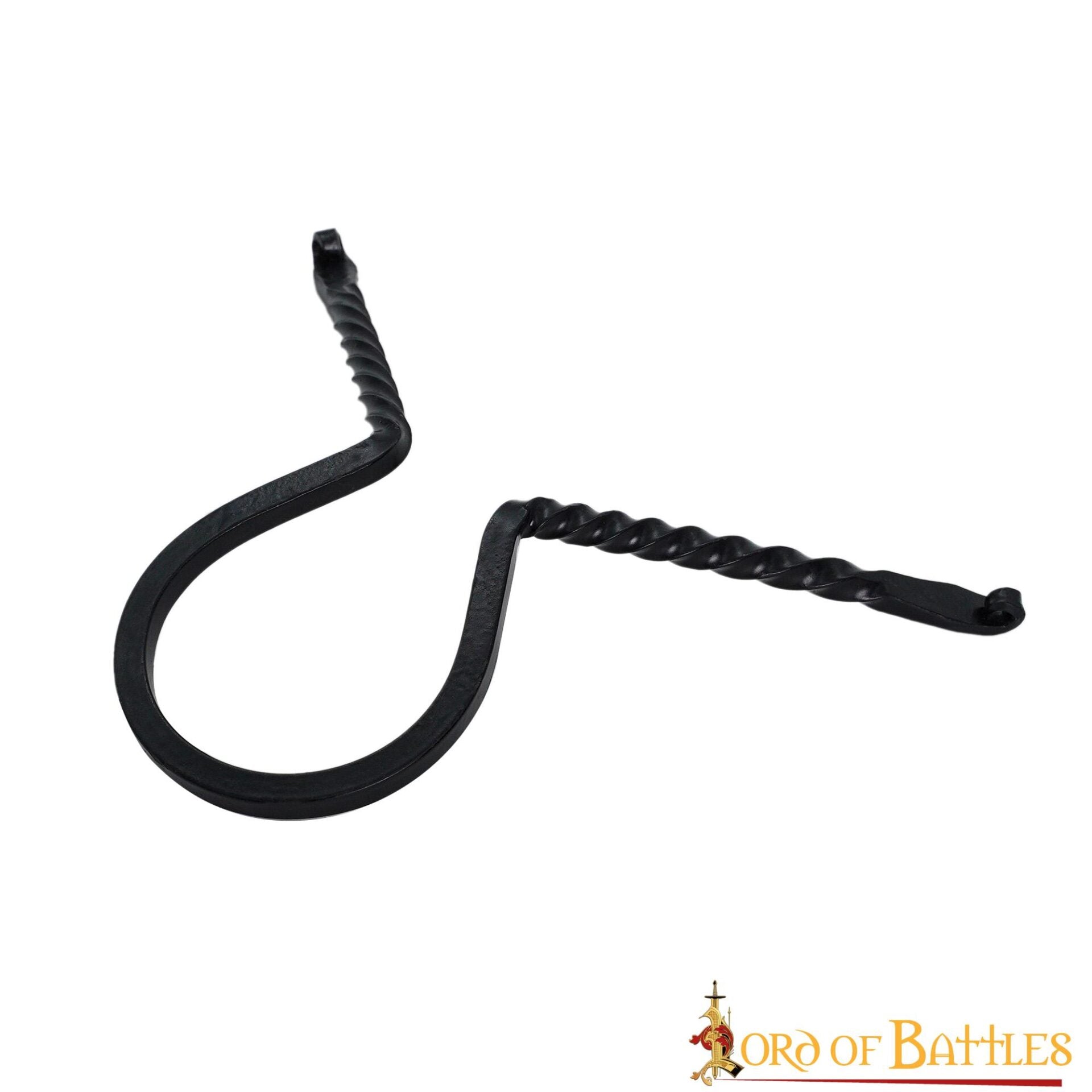 Imagen única de: Soporte Medieval de Hierro Forjado para Cuernos de Beber - Soporte para Cuernos Forjado a Mano con Acabado de Aceite Ennegrecido