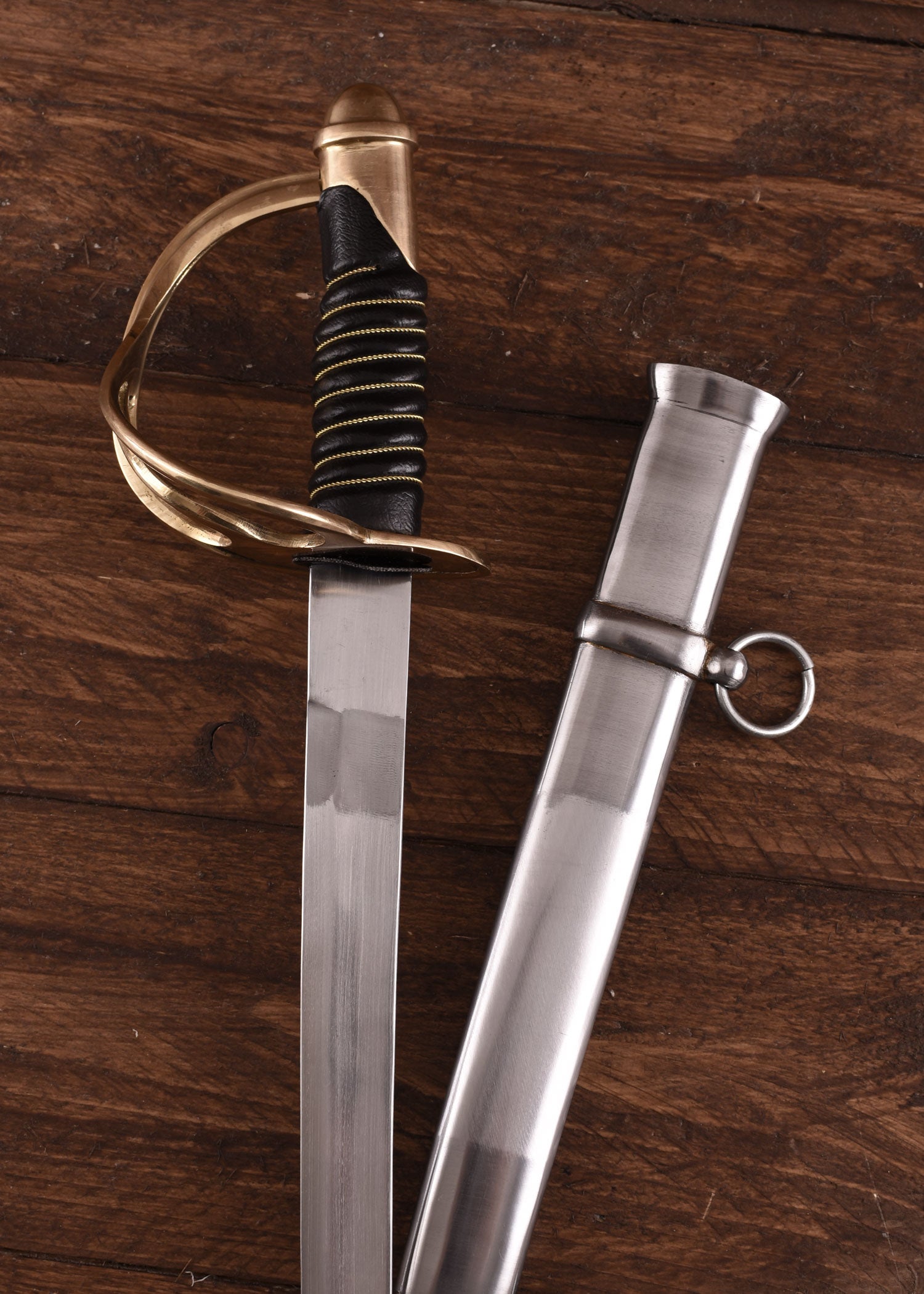 Imagen única de: Sable De Caballería Estadounidense, Modelo 1860, Réplica Con Mango Negro