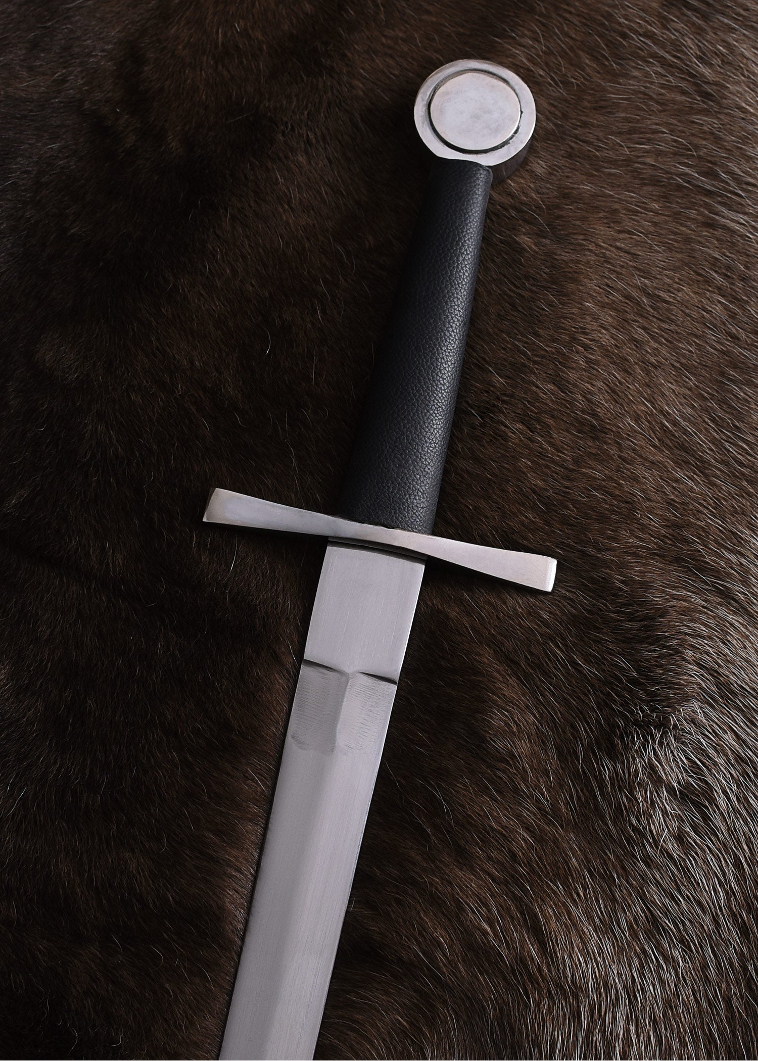 Imagen única de: Espada Medieval De Una Mano Con Pomo De Disco, Acero , Categoría-C