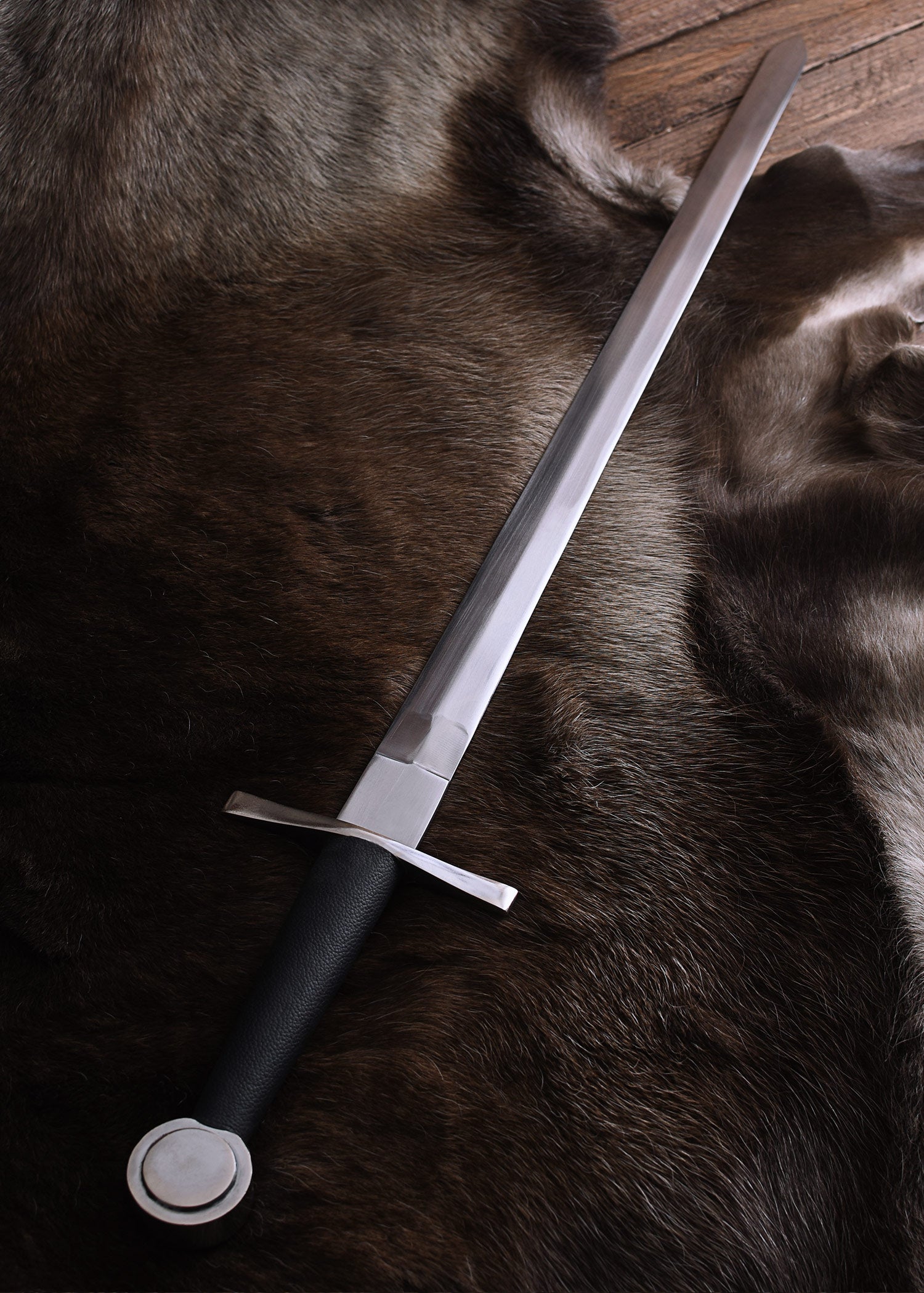 Imagen única de: Espada Medieval De Una Mano Con Pomo De Disco, Acero , Categoría-C