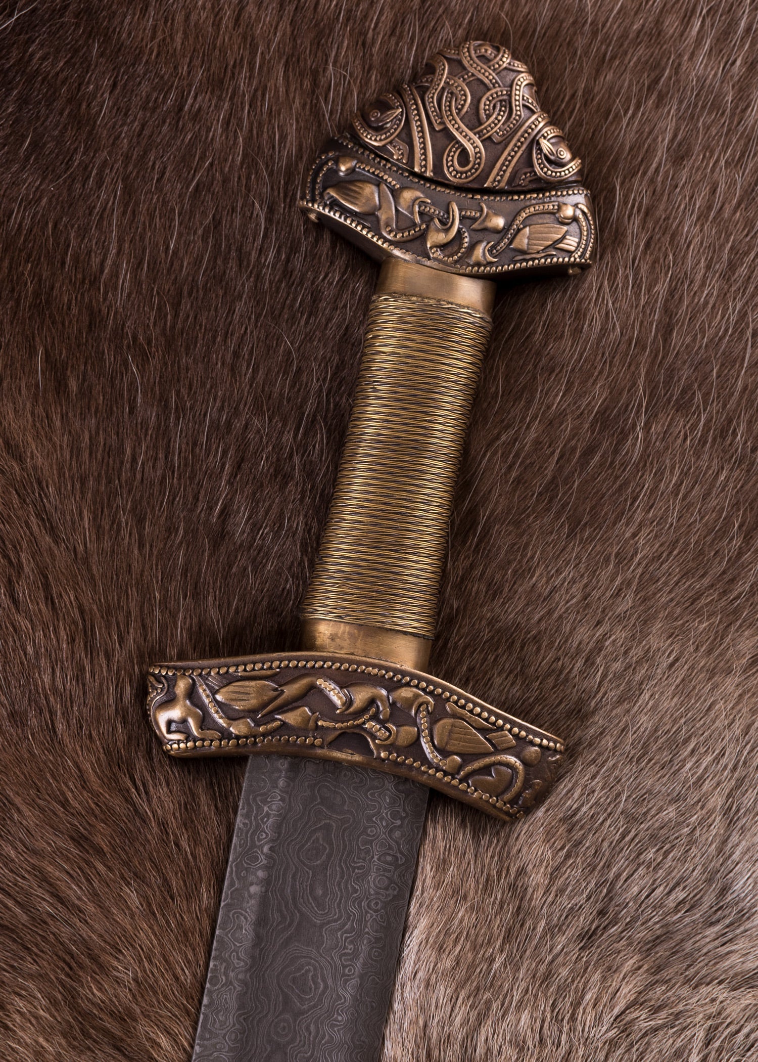 Imagen única de: Espada Vikinga De Dybäck Con Vaina, Acero De Damasco Categoría-B