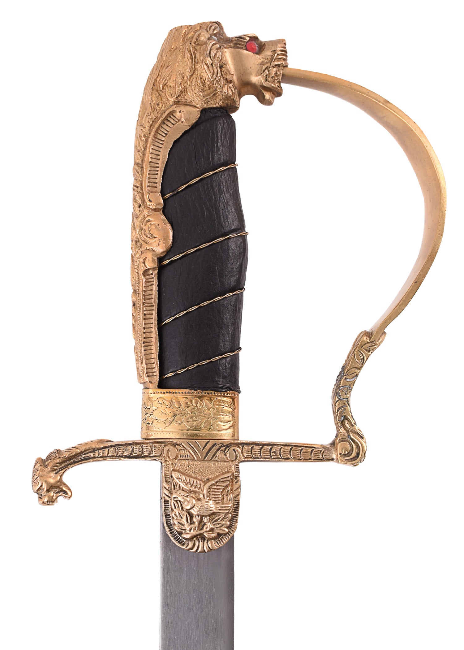 Imagen única de: Sable De Desfile Alemán Con Cabeza De León Y Vaina De Acero - Tienda Medieval.