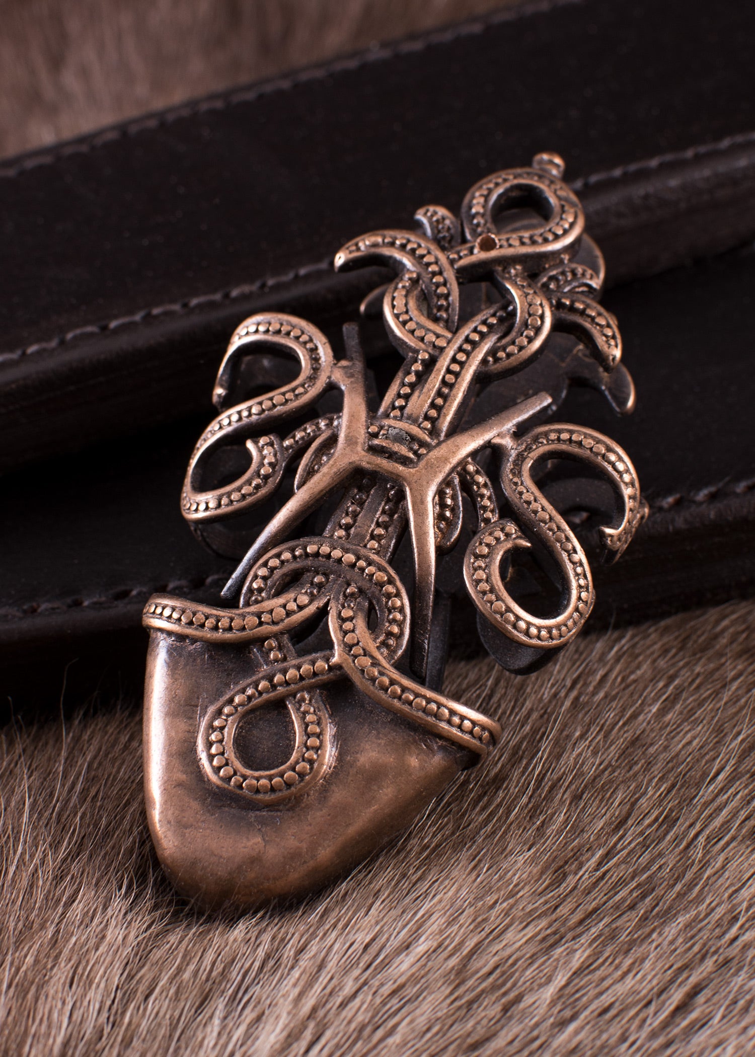 Imagen única de: Placa Para Funda De Espada Vikinga, Motivo De Serpiente, Bronce