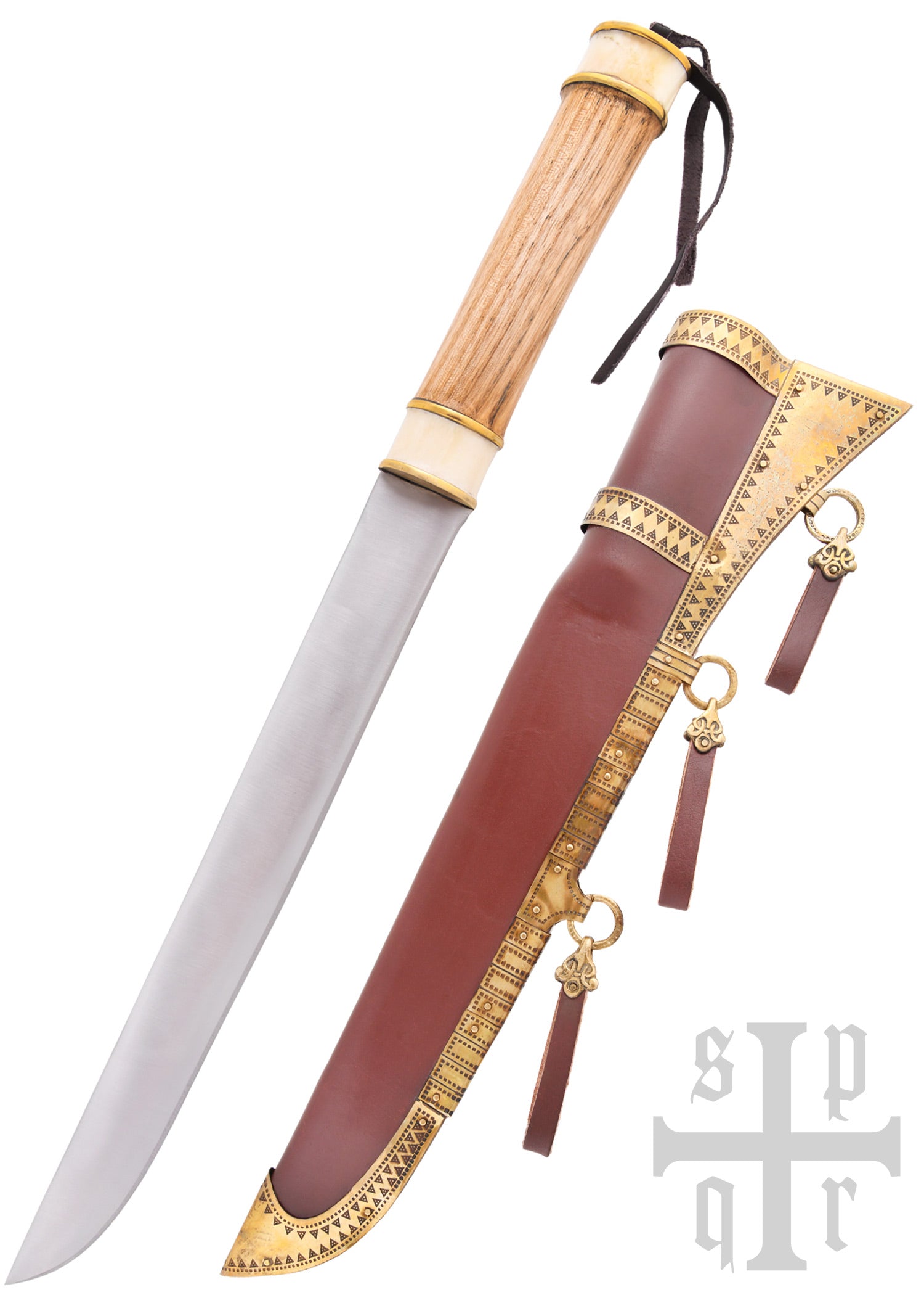 Imagen única de: Sax (Seax) Vikingo Fabricado En Acero Al Carbono Con Mango De Madera/hueso