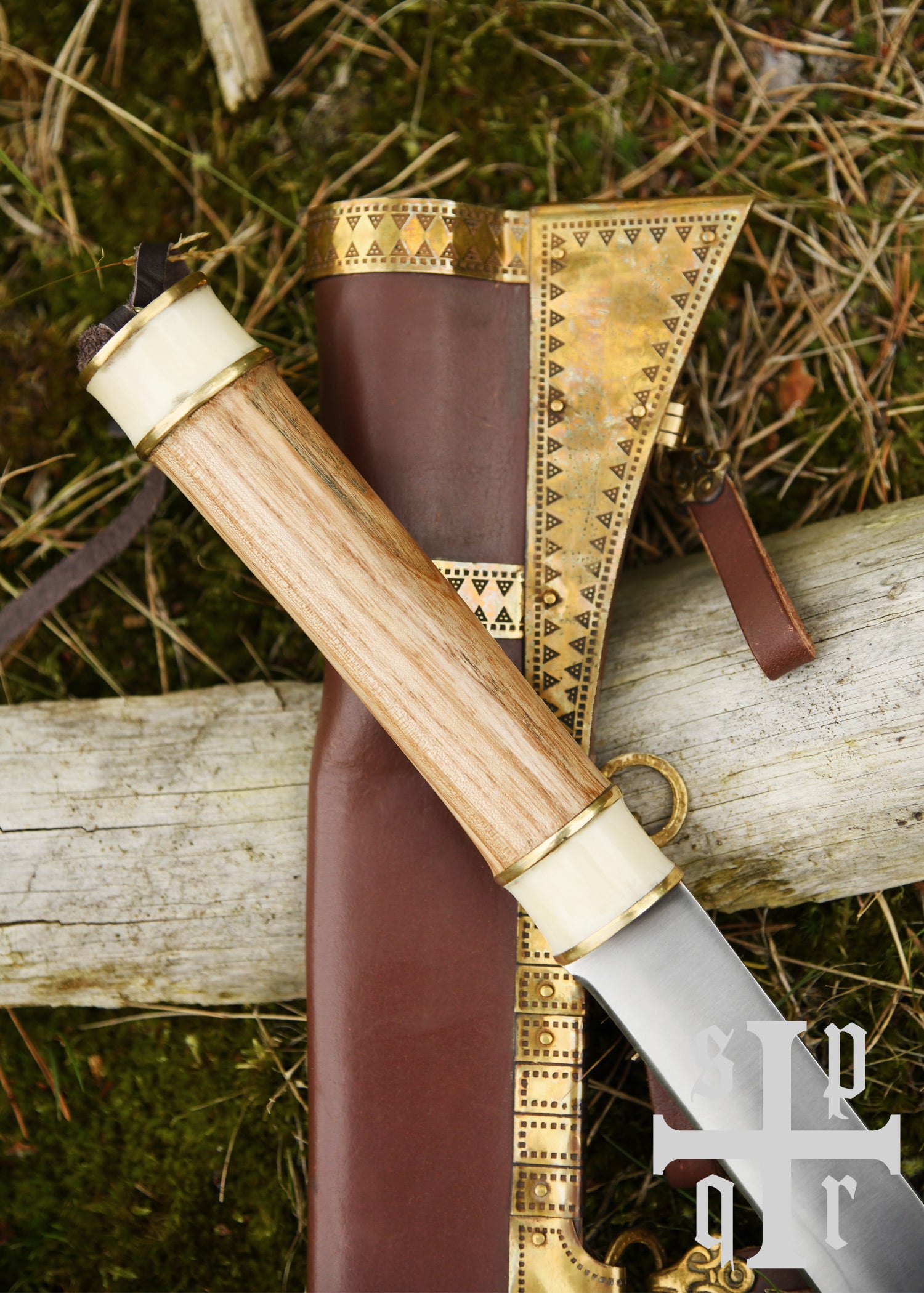 Imagen única de: Sax (Seax) Vikingo Fabricado En Acero Al Carbono Con Mango De Madera/hueso