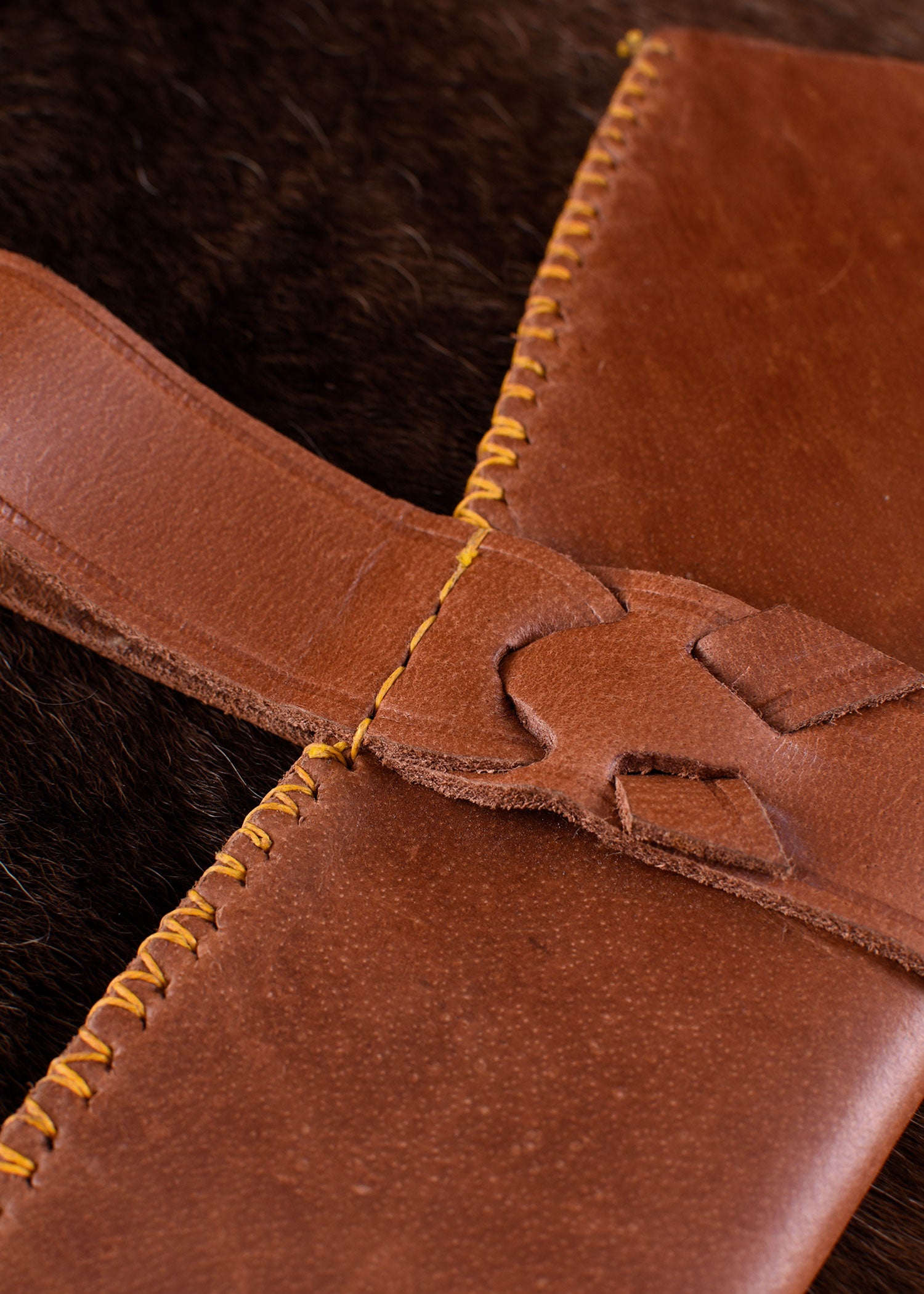 Imagen única de: Sax (Seax) Vikingo Con Funda De Cuero Marrón Y Mango De Madera