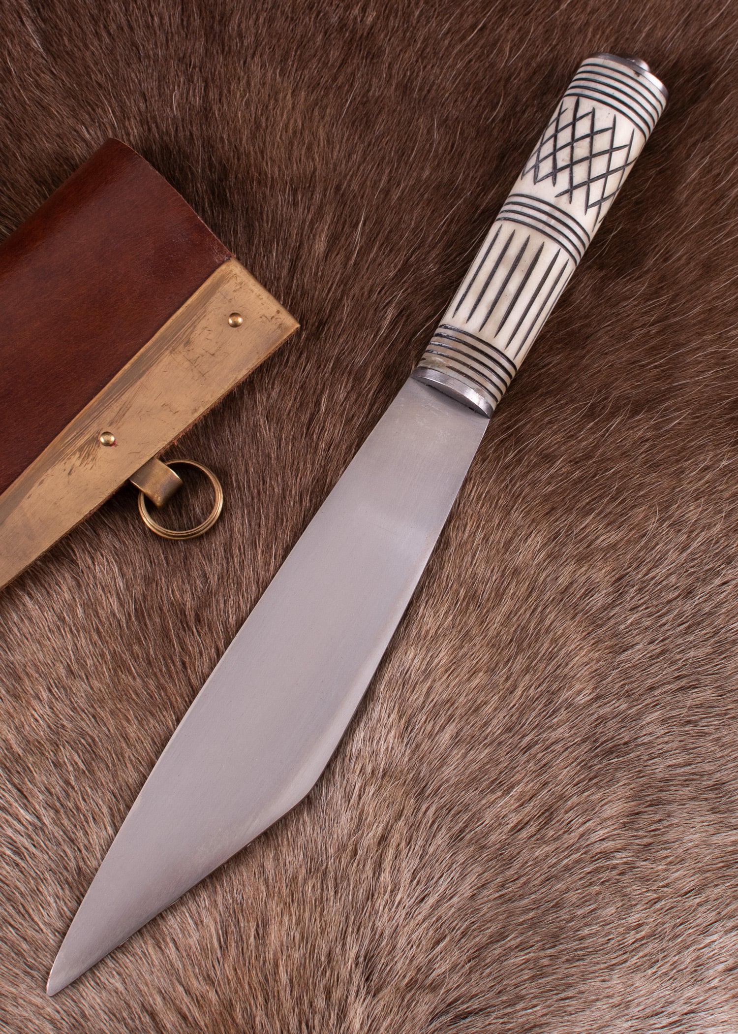 Imagen única de: Viking Skramasax, Cuchillo Sajón Con Mango De Hueso