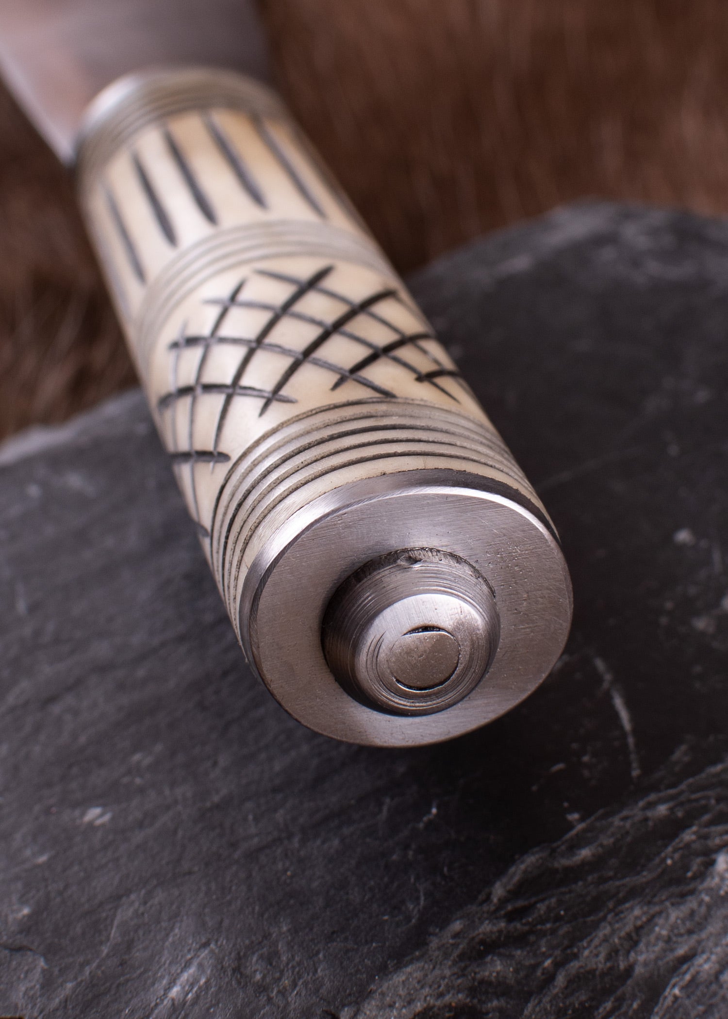 Imagen única de: Viking Skramasax, Cuchillo Sajón Con Mango De Hueso