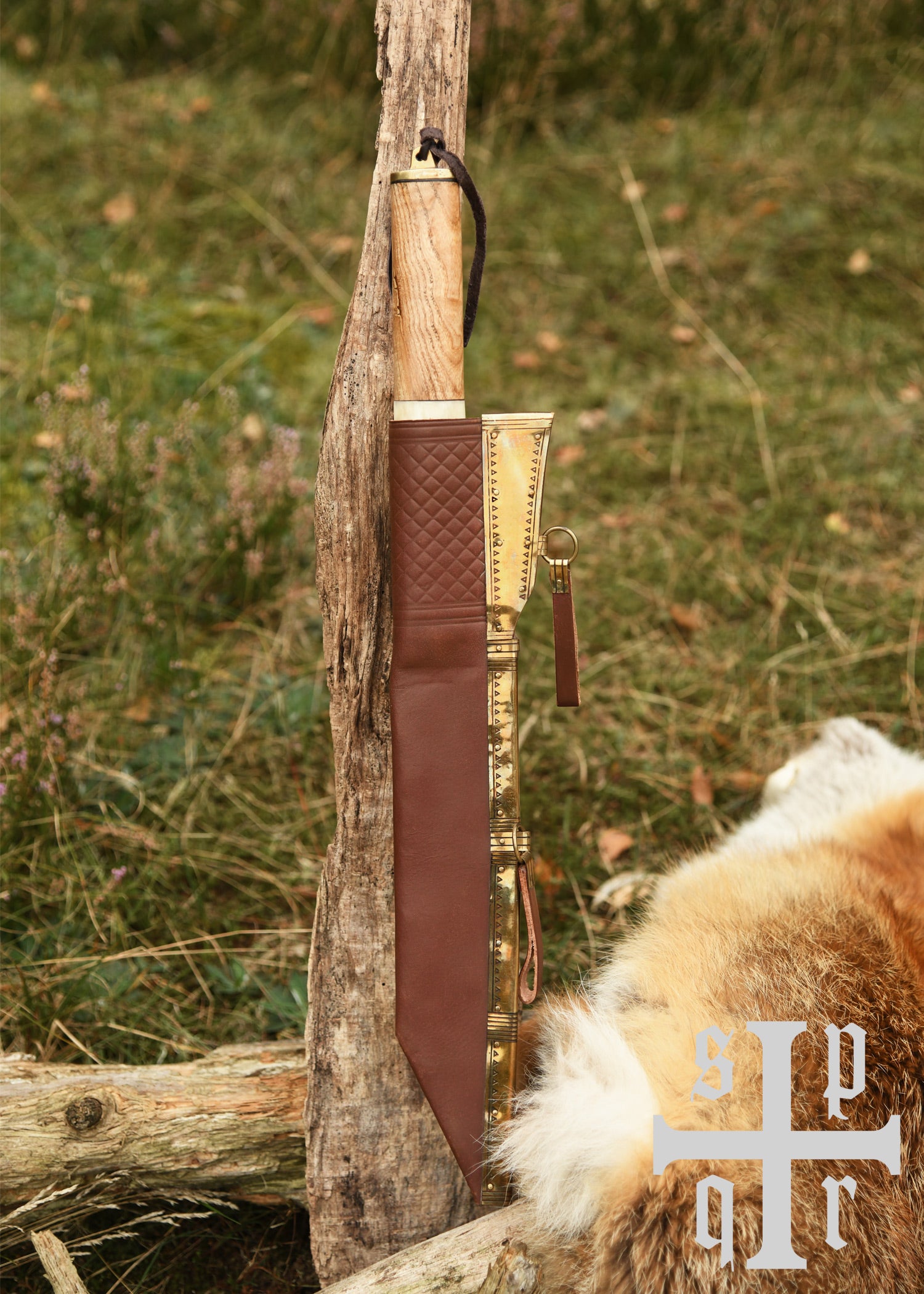 Imagen única de: Skramasax, Sax (Seax) Fabricado En Acero Damasco Con Mango De Madera/hueso