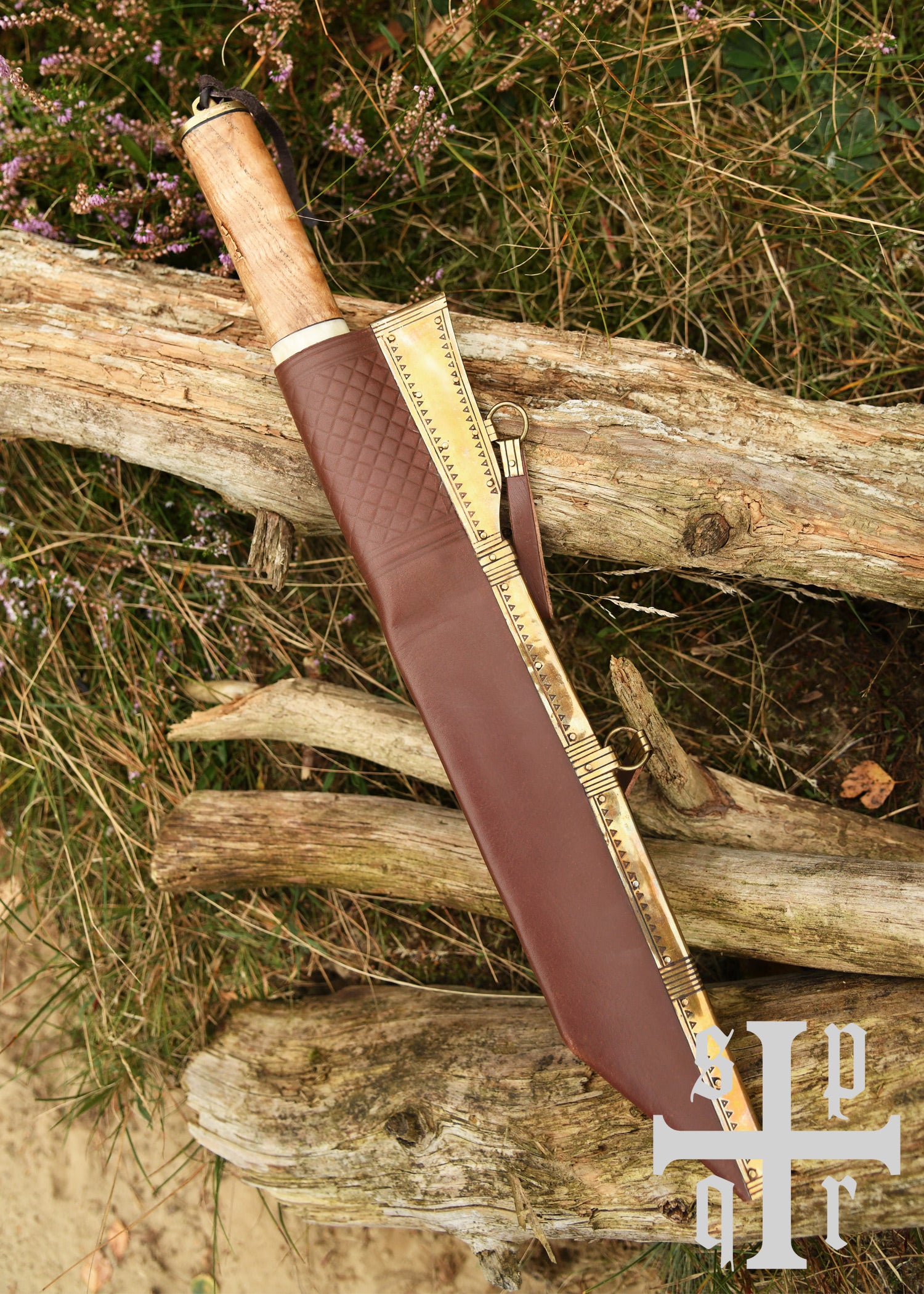 Imagen única de: Skramasax, Sax (Seax) Fabricado En Acero Damasco Con Mango De Madera/hueso
