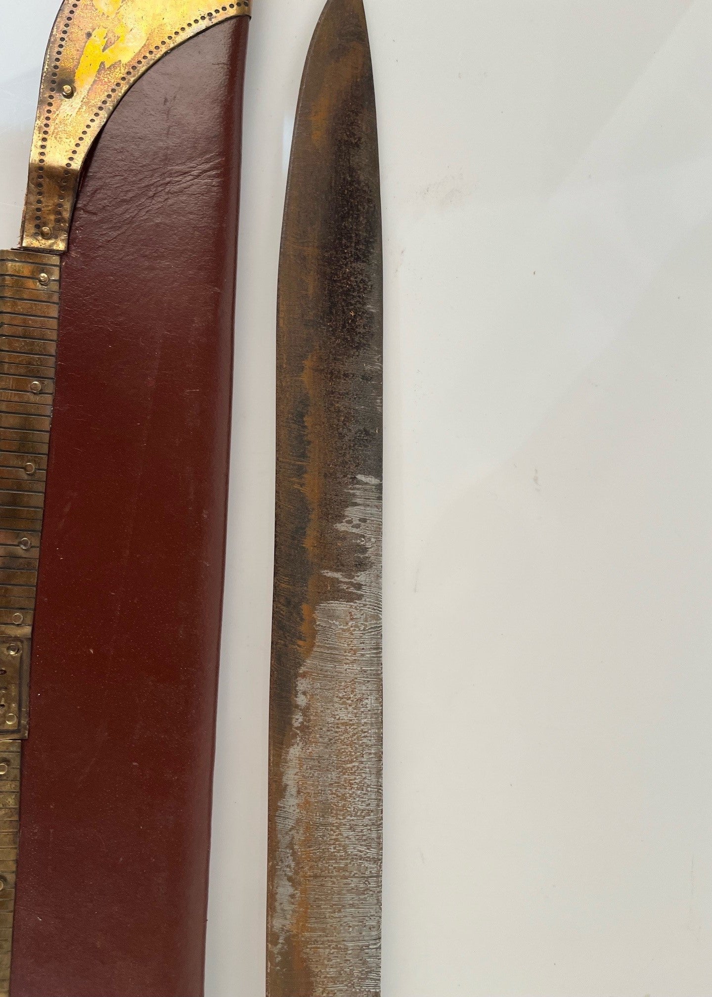 Imagen única de: Sax (Seax) Largo De Birka, Cuchillo De Sax (Seax) Vikingo, Acero De Damasco, Con Defectos