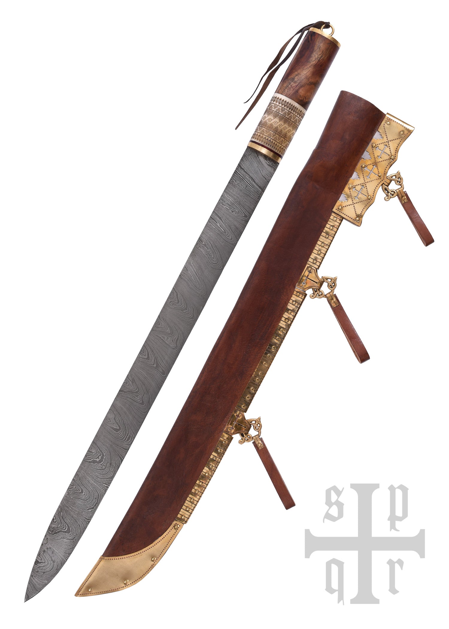 Imagen única de: Sax (Seax) Largo De Birka, Cuchillo De Sax (Seax) Vikingo, Acero De Damasco