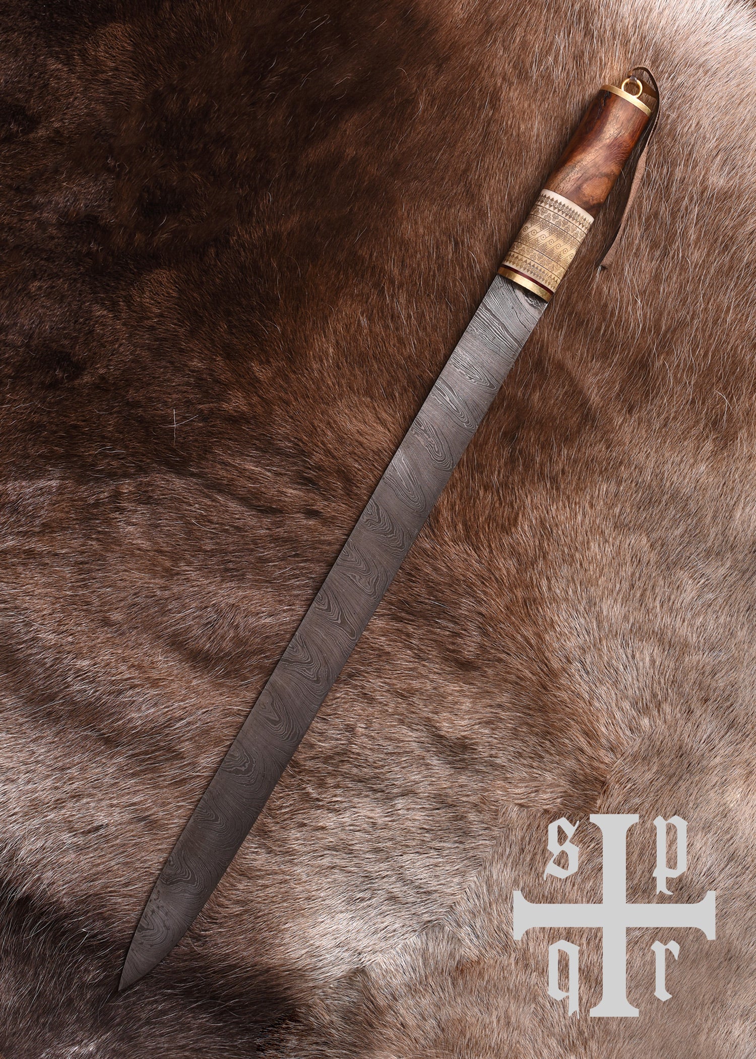 Imagen única de: Sax (Seax) Largo De Birka, Cuchillo De Sax (Seax) Vikingo, Acero De Damasco