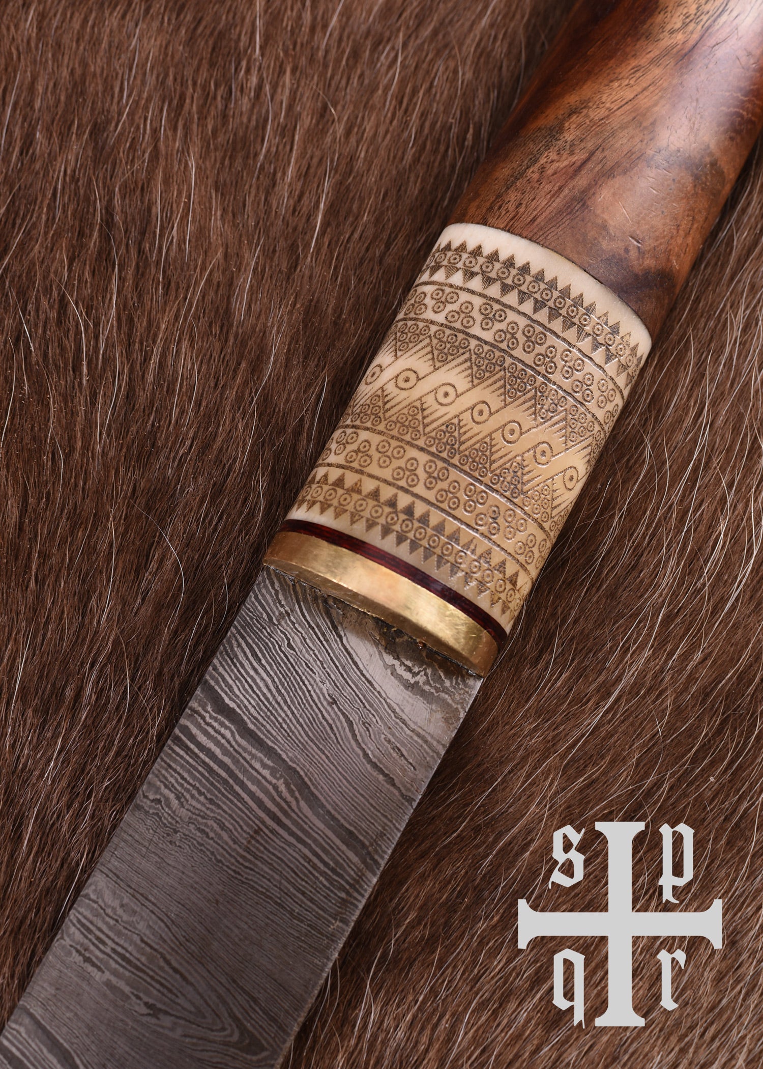 Imagen única de: Sax (Seax) Largo De Birka, Cuchillo De Sax (Seax) Vikingo, Acero De Damasco