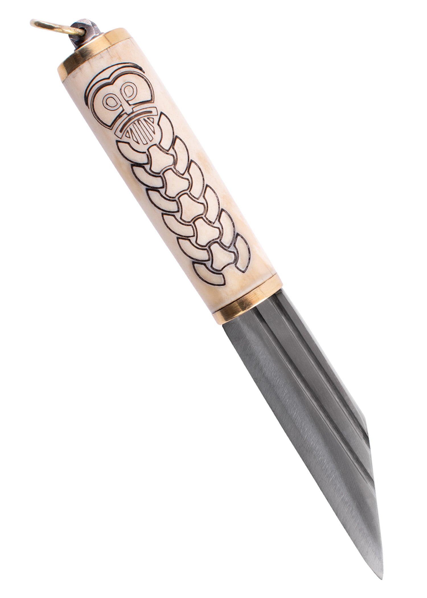 Imagen única de: Sax (Seax) Vikingo Pequeño, Mango De Hueso Con Motivo Nórdico.