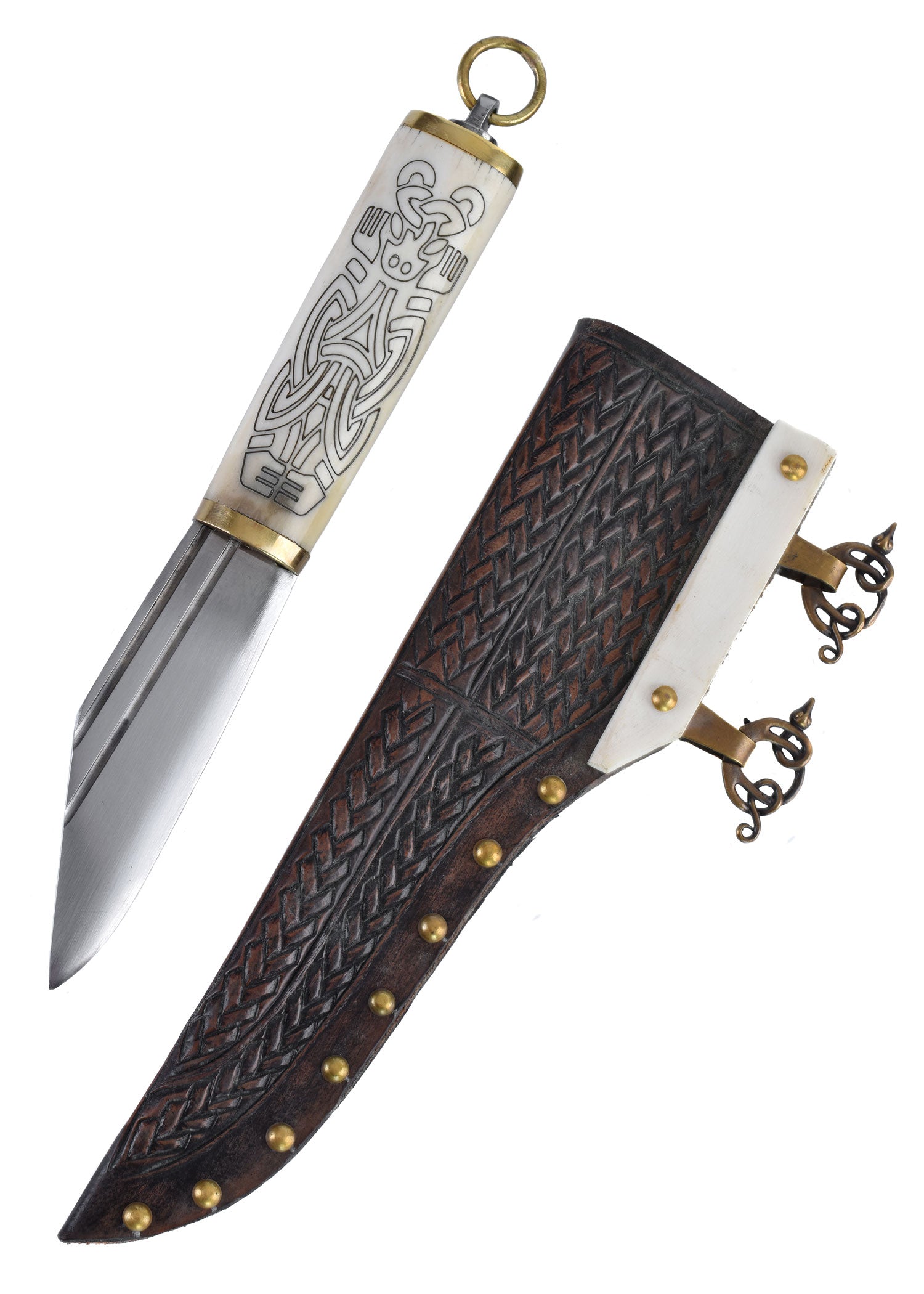 Imagen única de: Sax (Seax) Vikingo Pequeño, Mango De Hueso Estilo Borre, Siglo Ix/x. Siglo