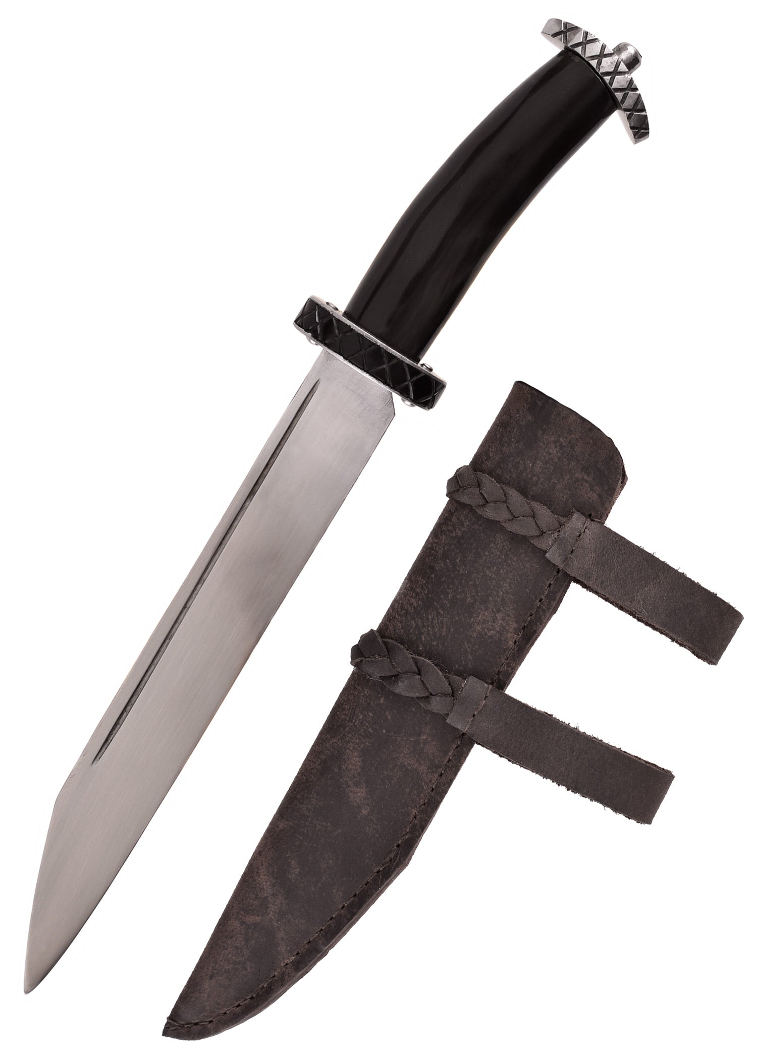 Imagen única de: Sax (Seax) Corto Con Mango De Asta Y Funda De Cuero.