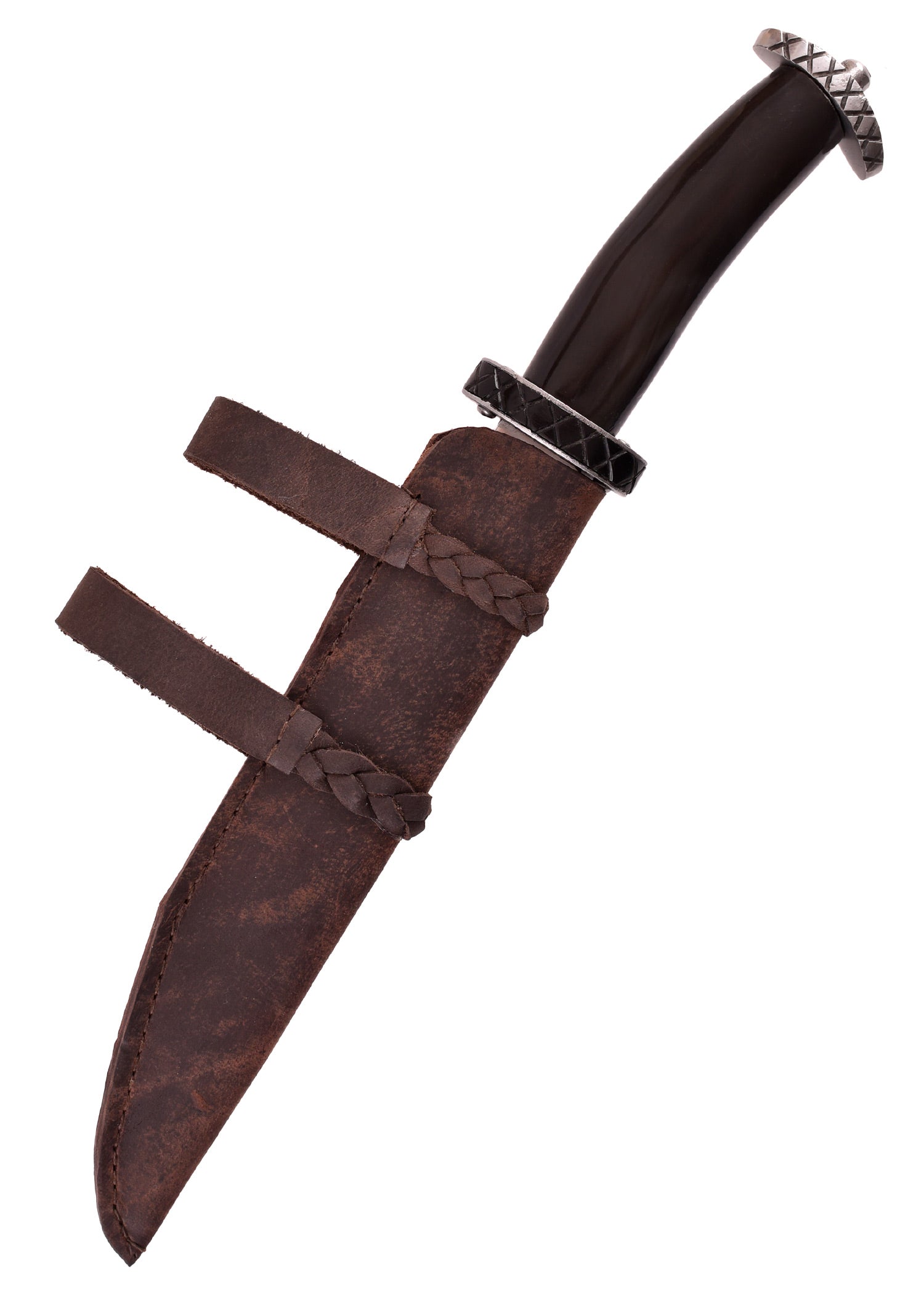 Imagen única de: Sax (Seax) Corto Con Mango De Asta Y Funda De Cuero.