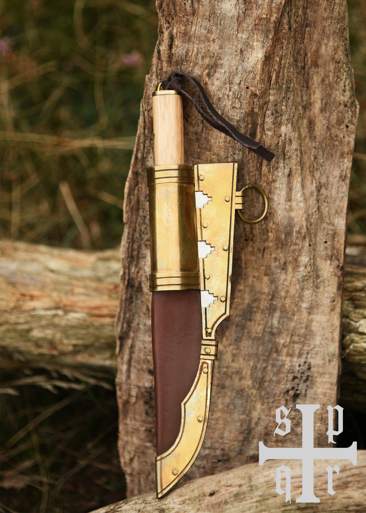 Imagen única de: Pequeño Cuchillo Vikingo De Gotland, Acero De Damasco, Mango De Madera