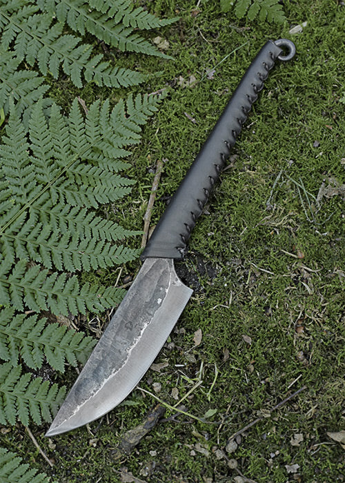 Imagen única de: Cuchillo Forjado Con Mango De Cuero Forrado 21 Cm