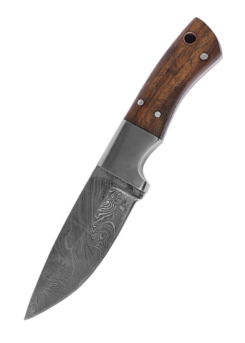 Imagen única de: Cuchillo Con Mango De Madera, Hojas De Acero Damasco.