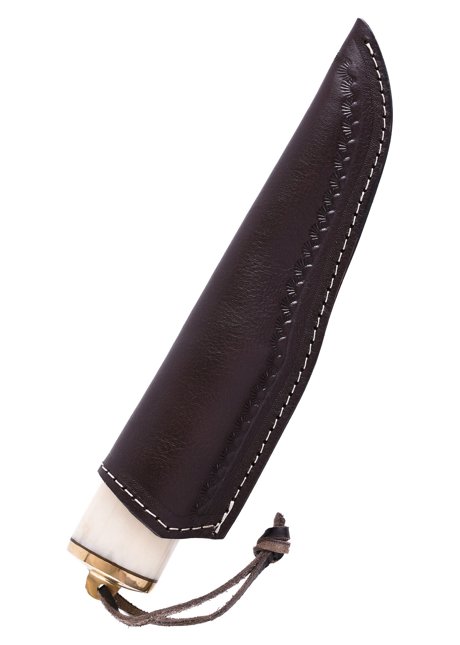 Imagen única de: Navaja Multiusos Con Mango De Hueso Y Funda De Cuero.