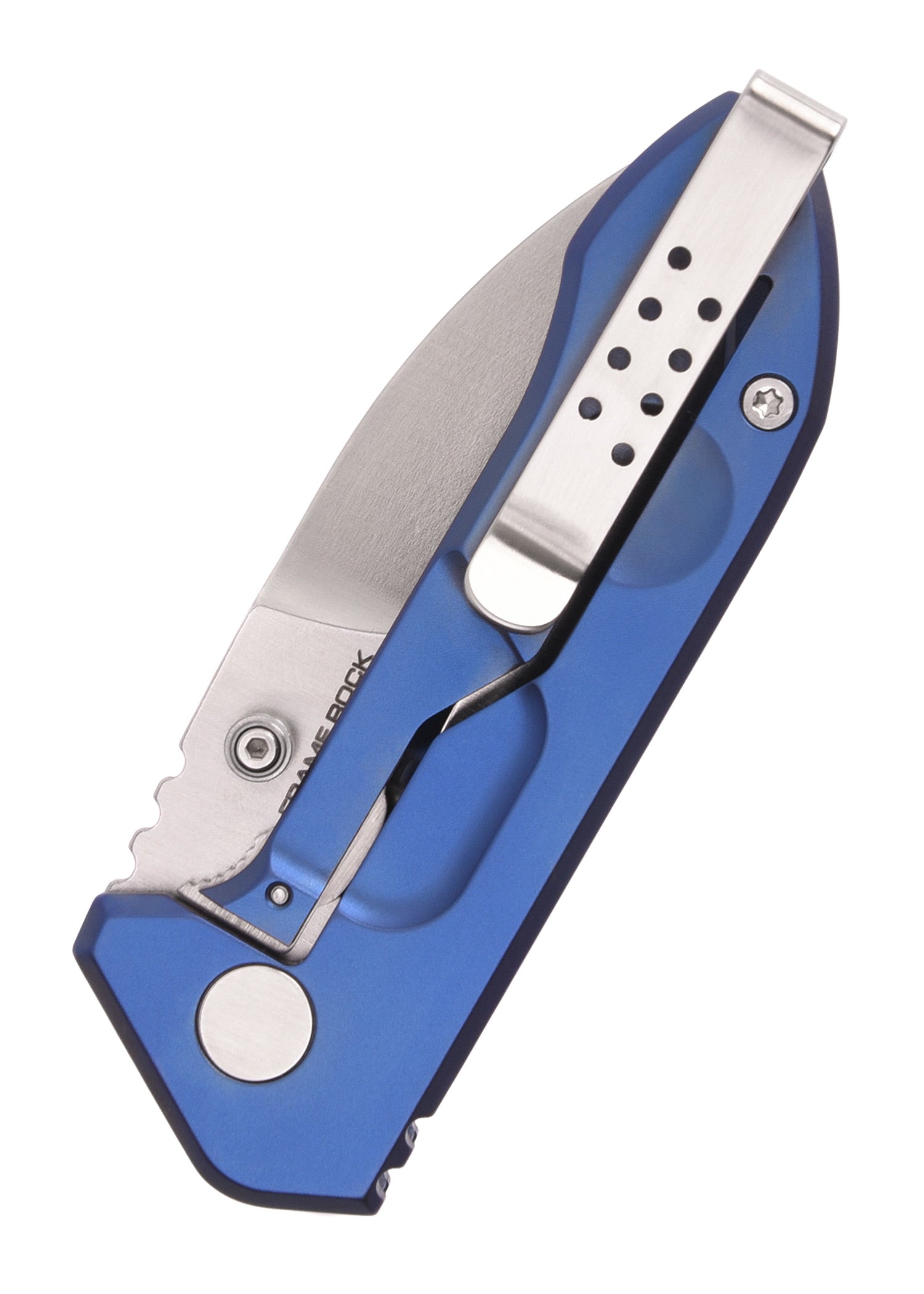 Imagen única de: Navaja Frame Rock Titanio, Azul, Acabado Satinado, Extrema Ratio