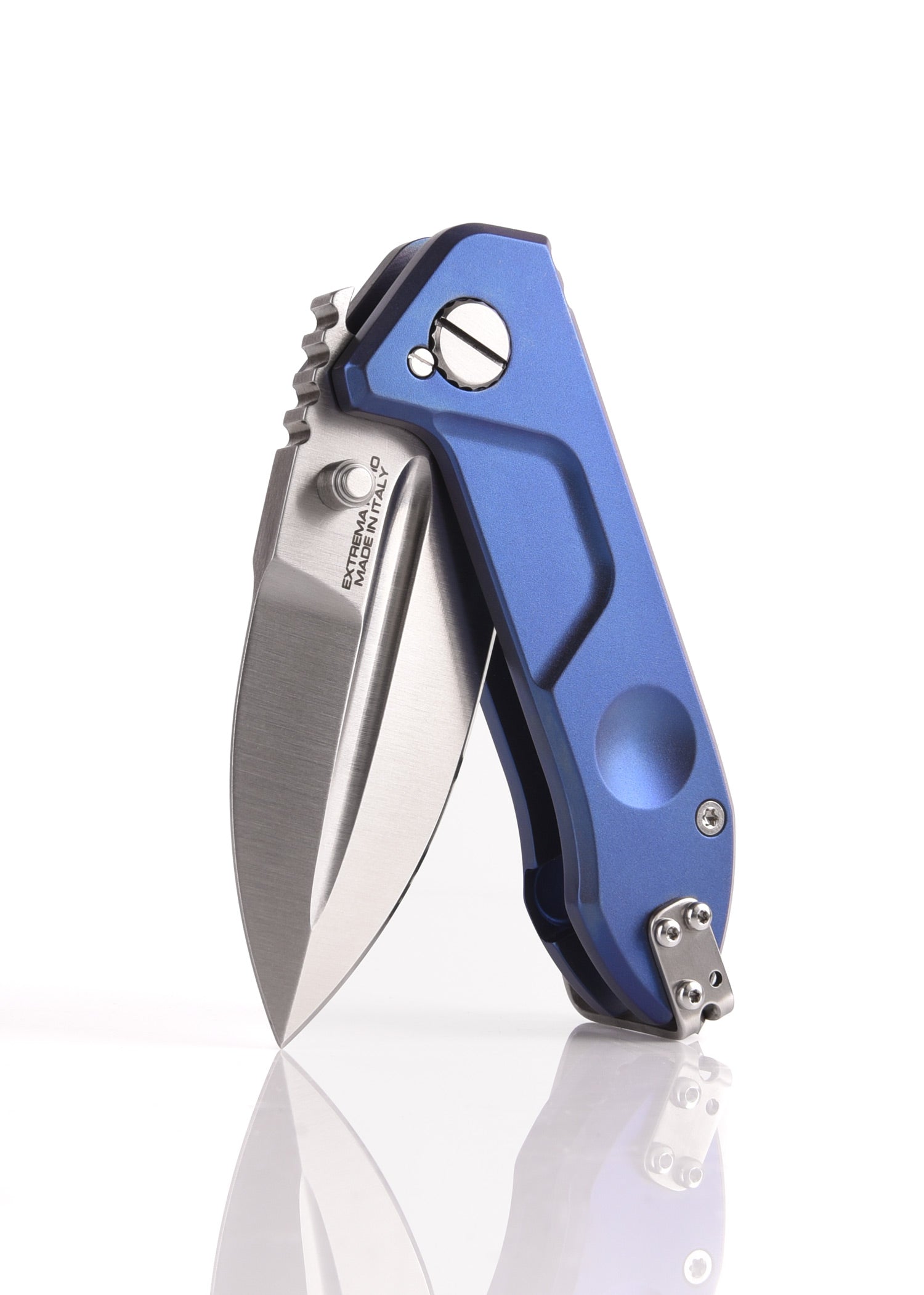 Imagen única de: Navaja Frame Rock Titanio, Azul, Acabado Satinado, Extrema Ratio