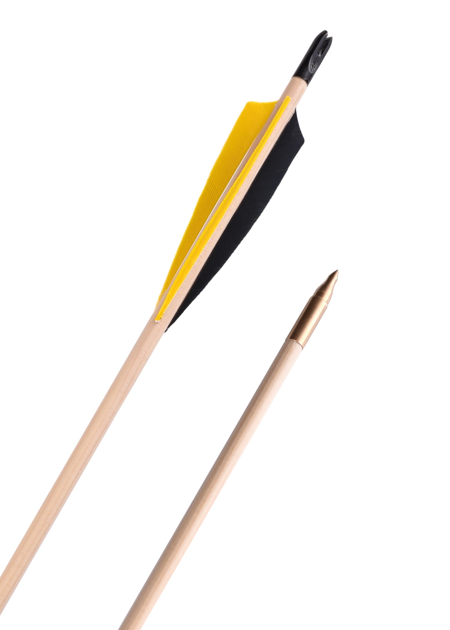 Imagen única de: Flecha Confeccionada De 32 Pulgadas, 11/32, Plumas Naturales Negras/rojas/rojas, Escudo De 5 Pulgadas