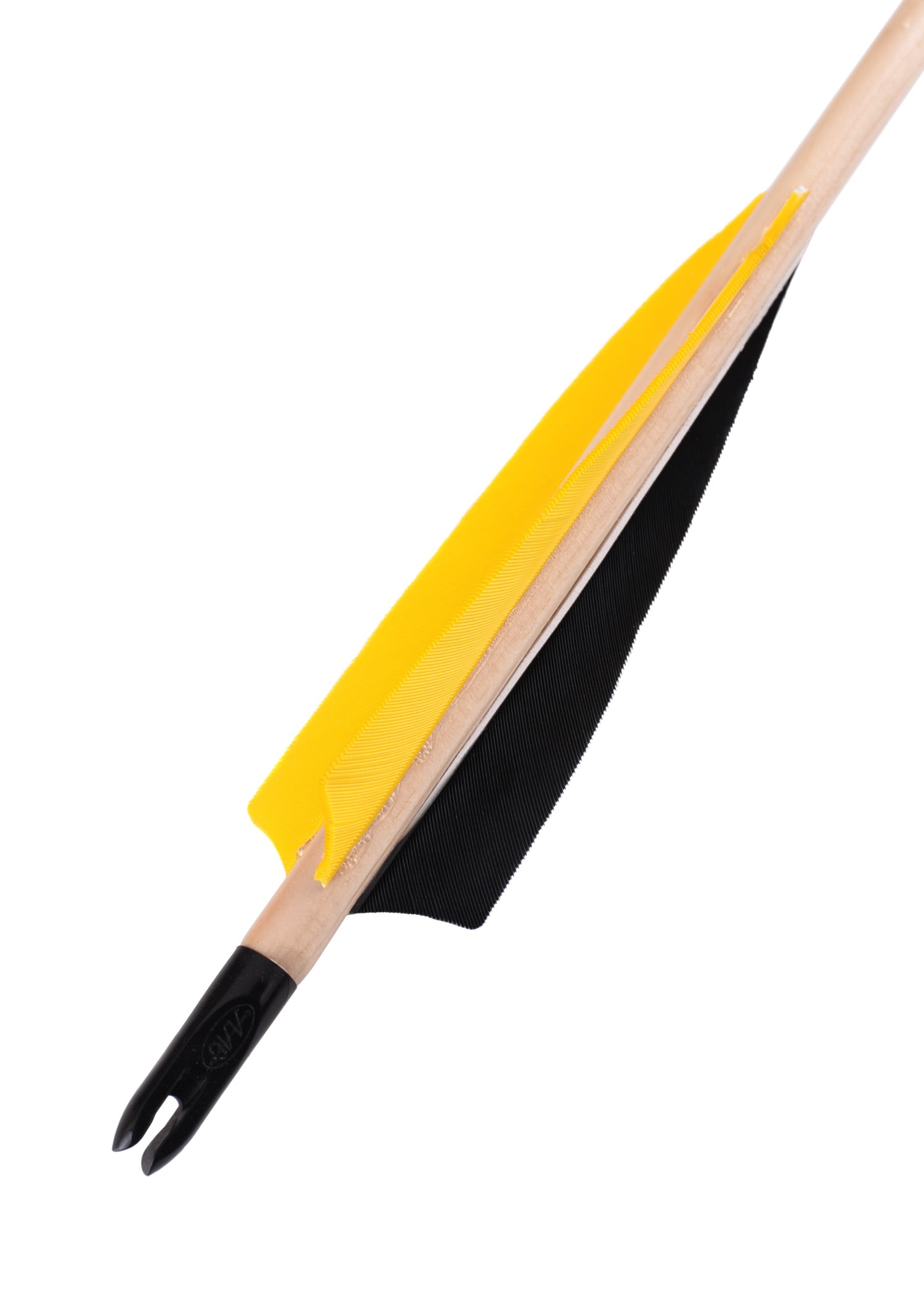 Imagen única de: Flecha Confeccionada De 32 Pulgadas, 11/32, Plumas Naturales Negras/rojas/rojas, Escudo De 5 Pulgadas