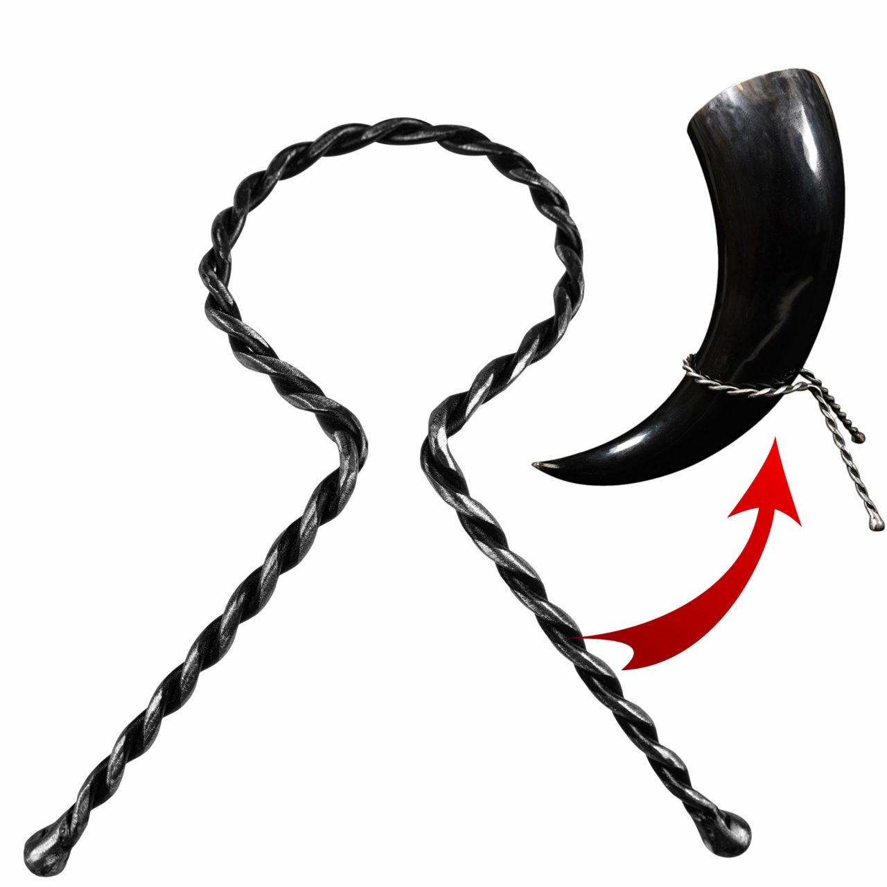 Imagen única de: Mythrojan Cuerno para Beber Forjado a Mano Twisted Rack