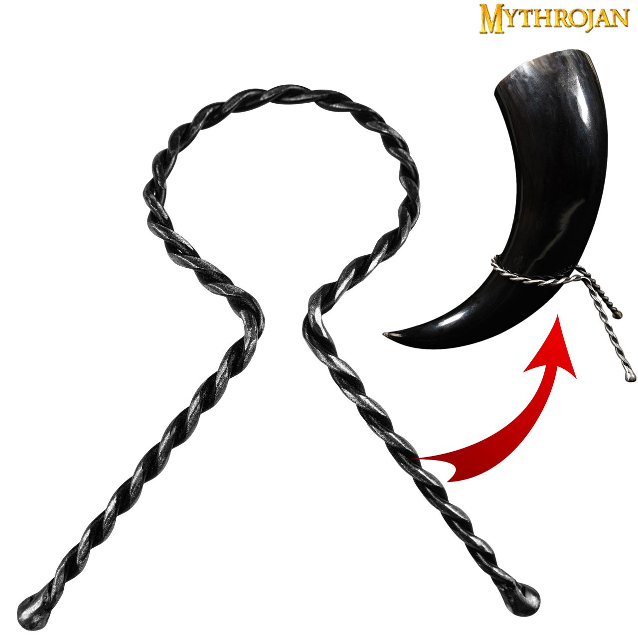 Imagen única de: Mythrojan Cuerno para Beber Forjado a Mano Twisted Rack