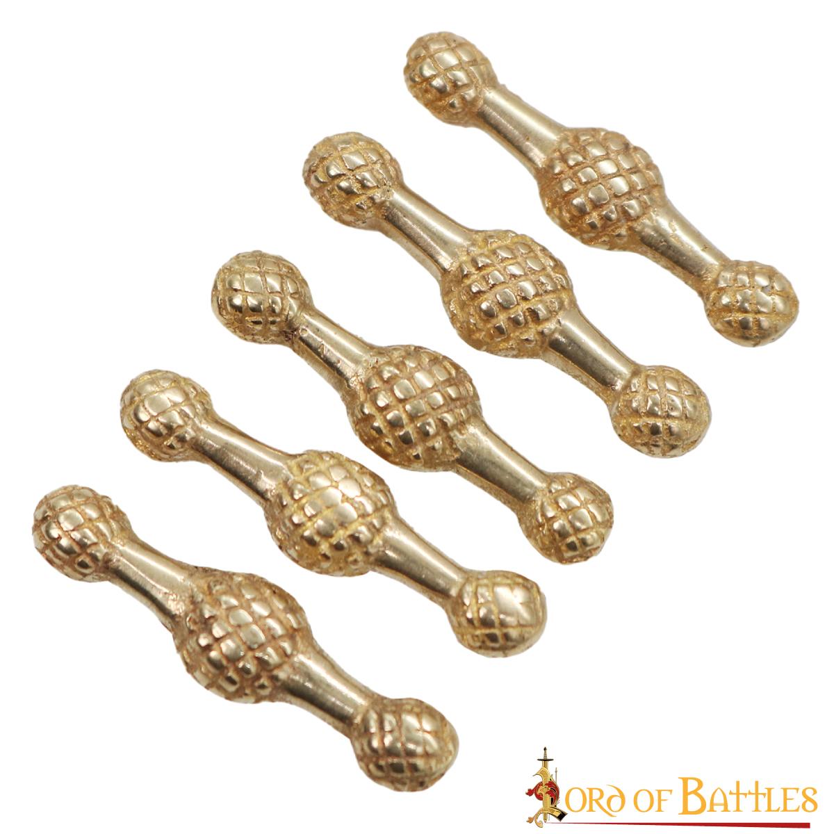 Juego de 5 Monturas Decorativas Medievales de Latón Macizo - Imagen 8