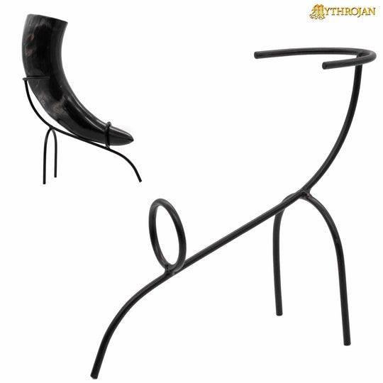 Imagen única de: Mythrojan Forjado a Mano para Beber Ale Horn Rack Mead Horn Stand