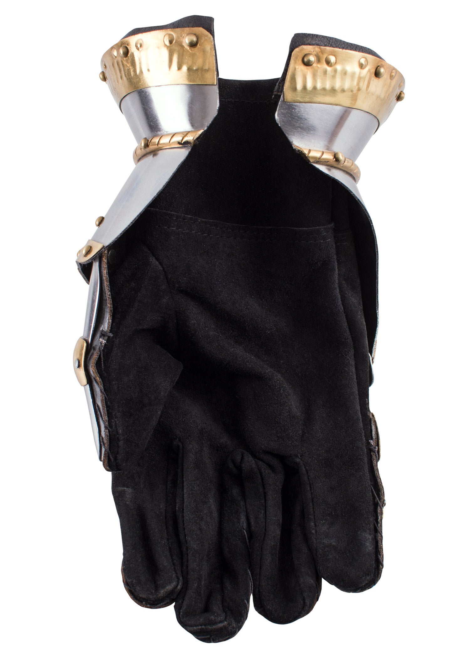 Imagen única de: Guantes Medievales De Reloj De Arena Churburg, 1,2 Mm De Acero Y Latón