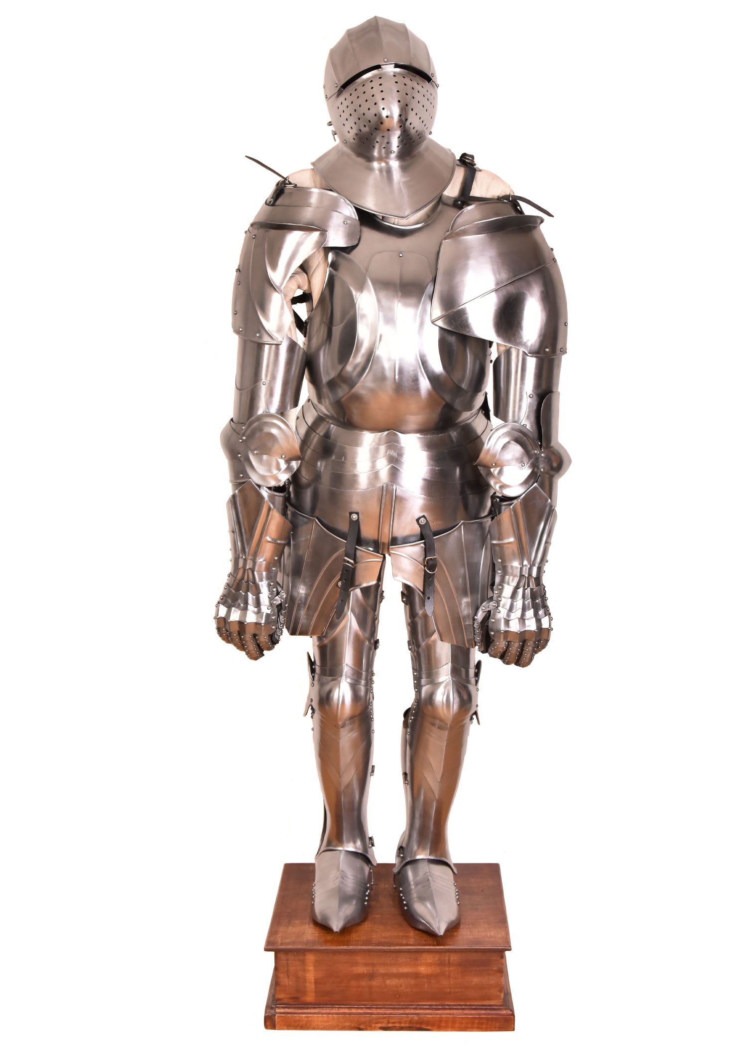 Imagen única de: Armadura De Caballero Medieval, Armadura De Placas Completa Con Soporte.