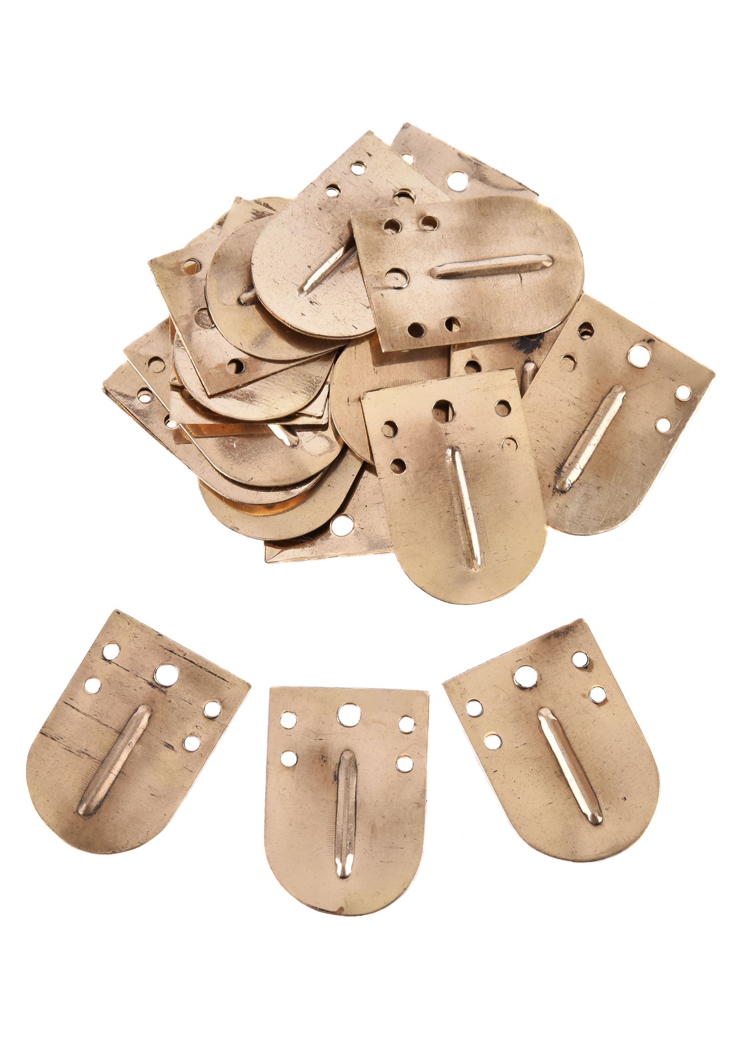 Imagen única de: Básculas De Latón Para Armadura De Listones, 25 Mm X 35 Mm, Con Nervadura Central (Paquete De 25)