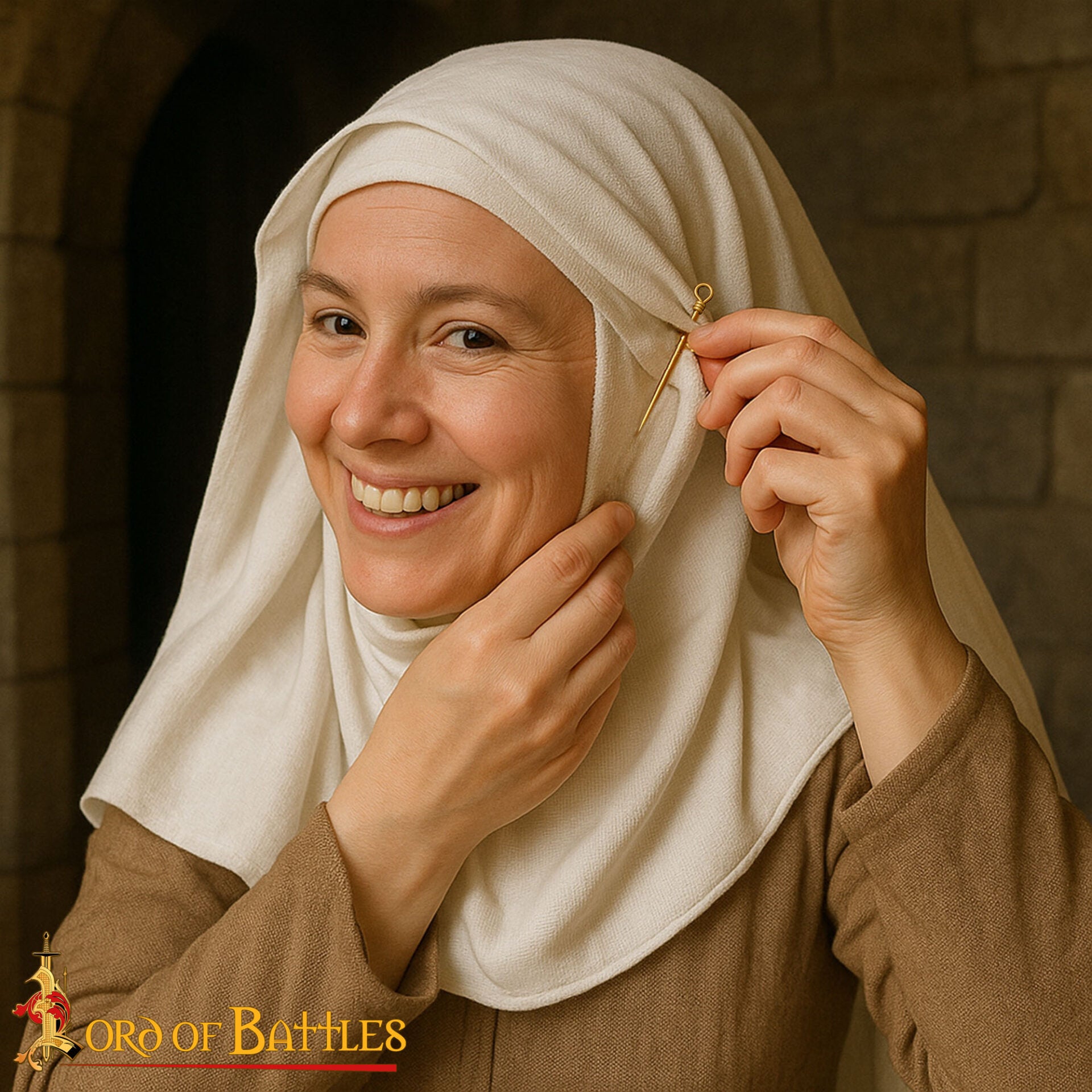 Imagen única de: Juego de Alfileres de Coser Medievales de Latón - Juego de 6 Alfileres