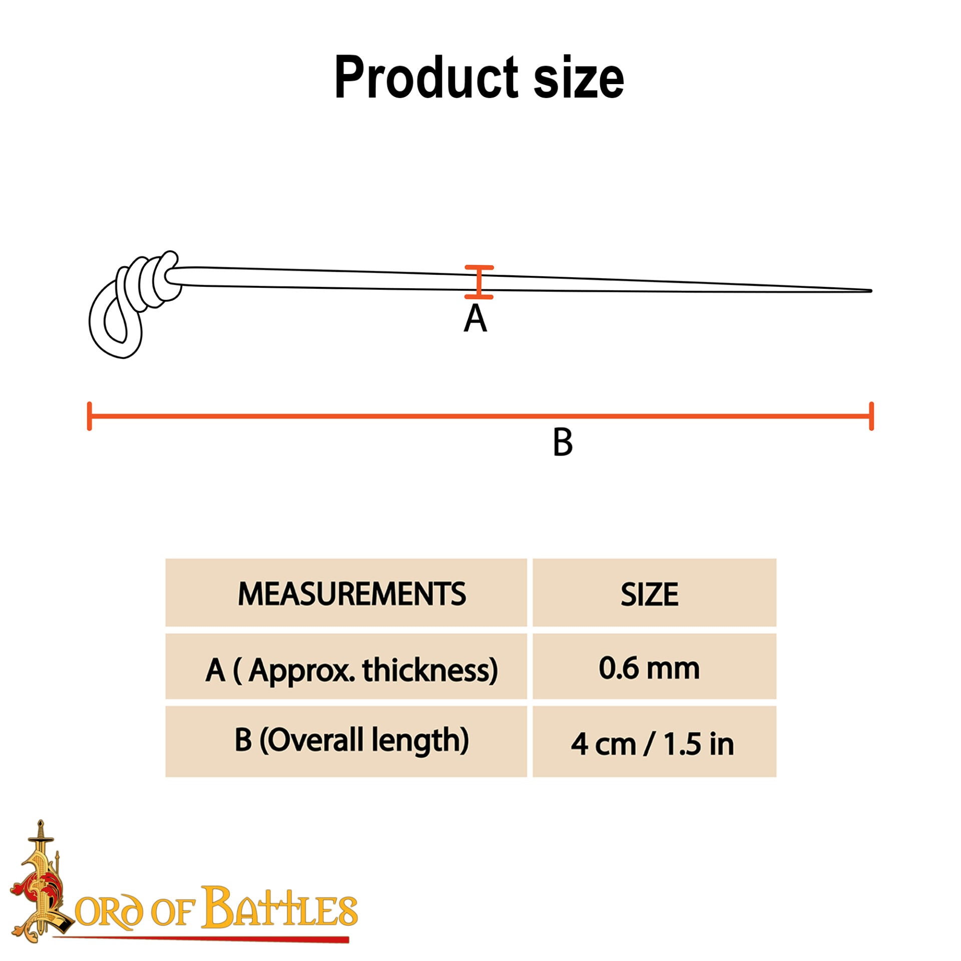 Imagen única de: Juego de Alfileres de Coser Medievales de Latón - Juego de 6 Alfileres