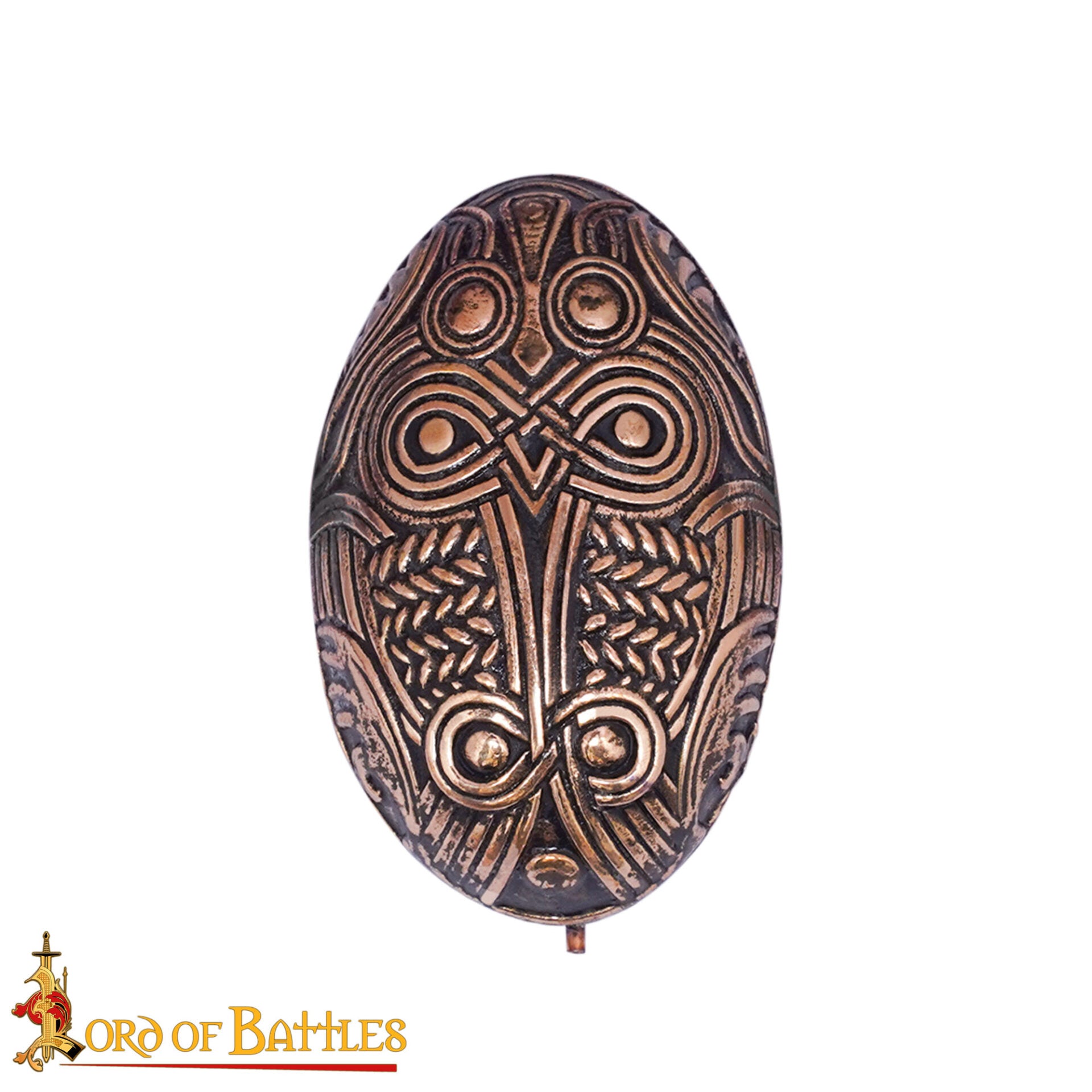 Imagen única de: Broche de Tortuga de Bronce Vikingo de los Siglos Ix-x - Alfiler de Escudo Oval Fundido a la Cera Perdida