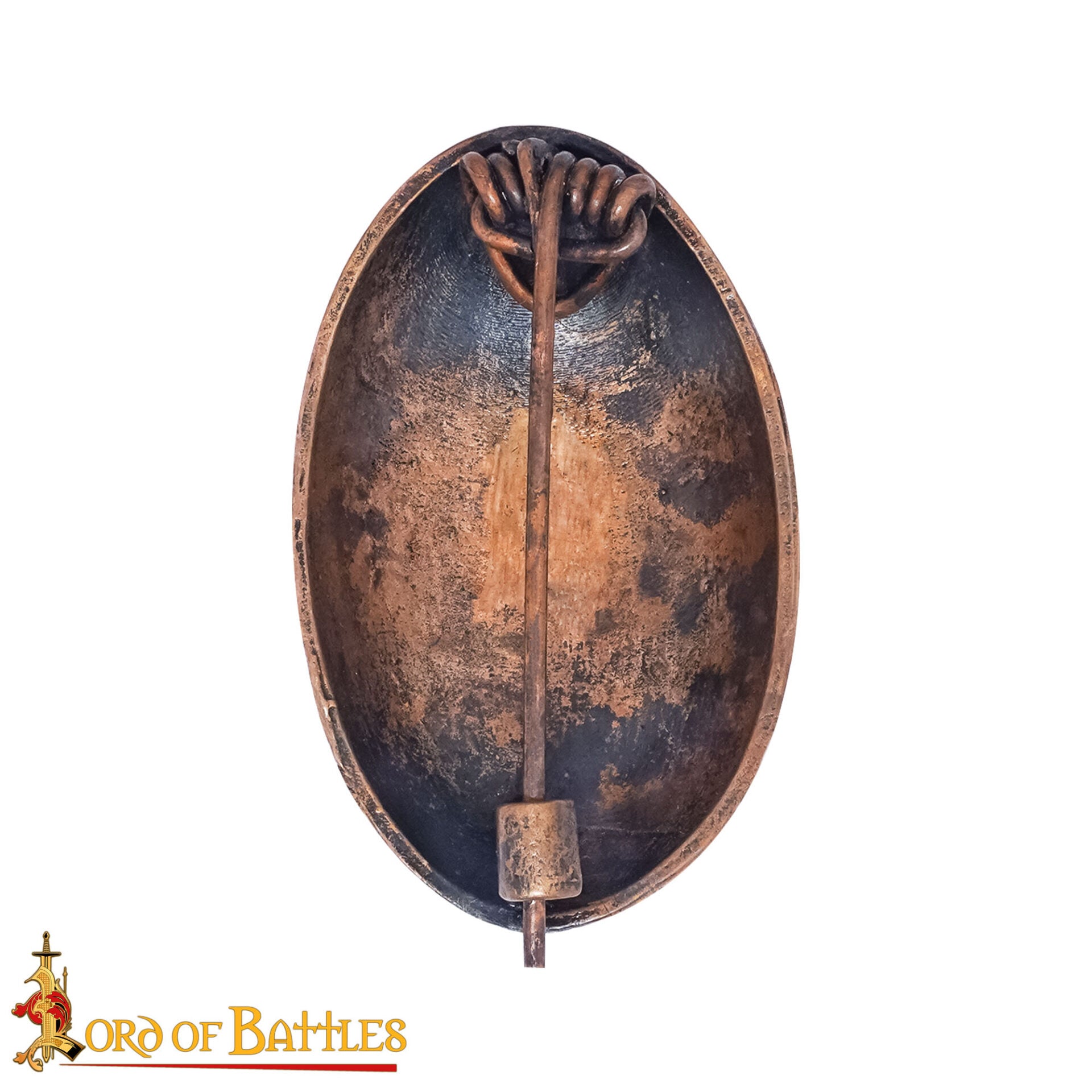 Imagen única de: Broche de Tortuga de Bronce Vikingo de los Siglos Ix-x - Alfiler de Escudo Oval Fundido a la Cera Perdida