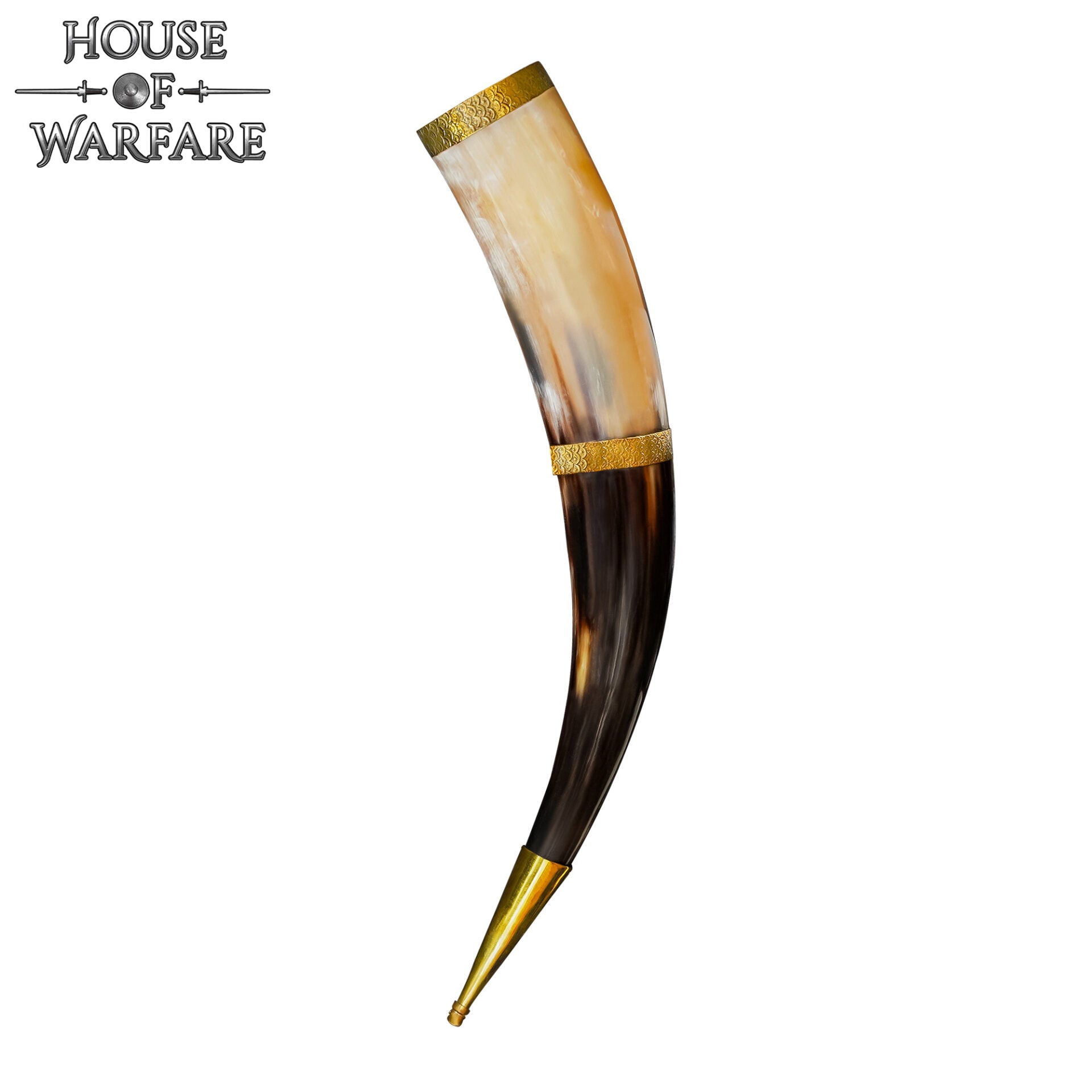 Imagen única de: Cuerno Medieval Vikingo para Beber con Adornos de Latón - Larp, Temas Vikingos