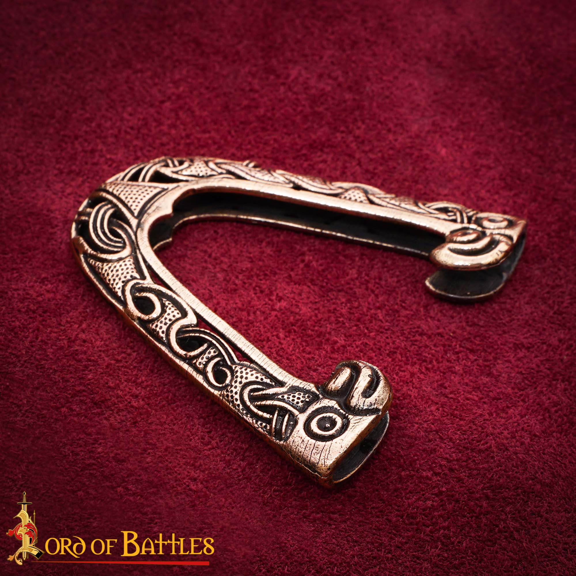 Imagen única de: Espada Vikinga de Bronce Chape - Diseño Cabeza de Dragón