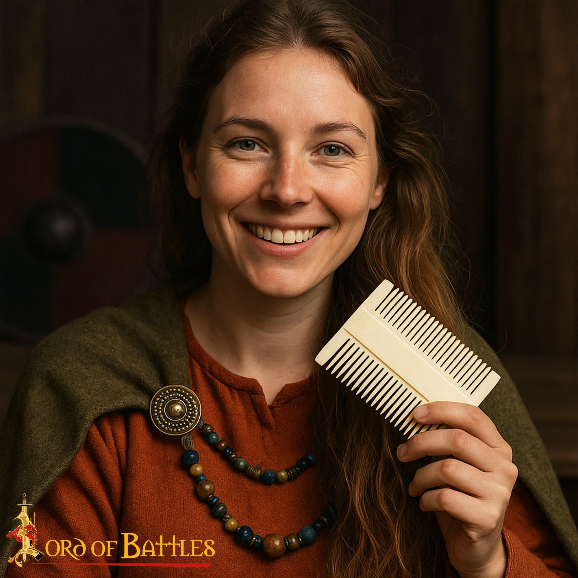 Imagen única de: Viking Peine de Hueso de Doble Cara para Barba y Pelo