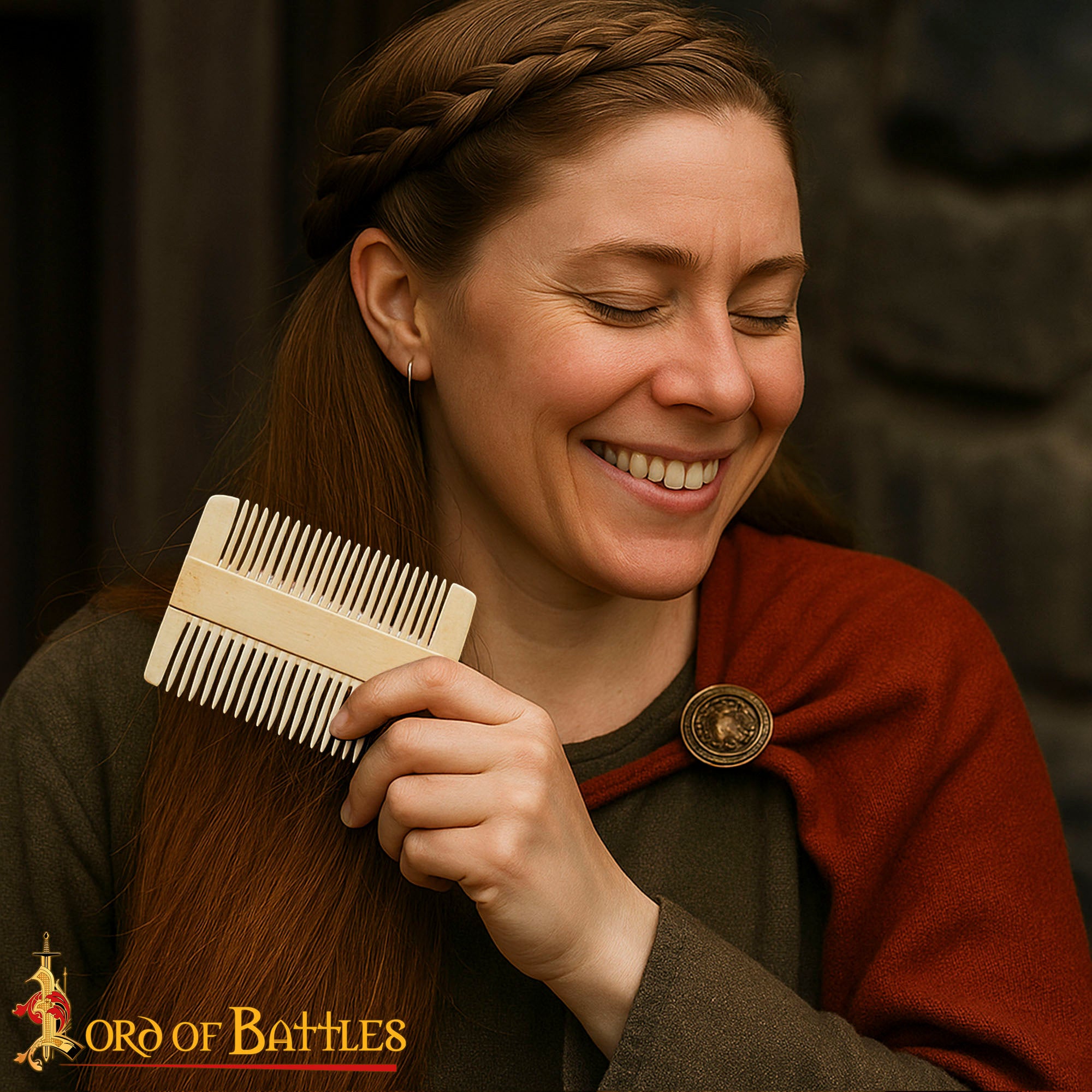 Imagen única de: Viking Peine de Hueso de Doble Cara para Barba y Pelo