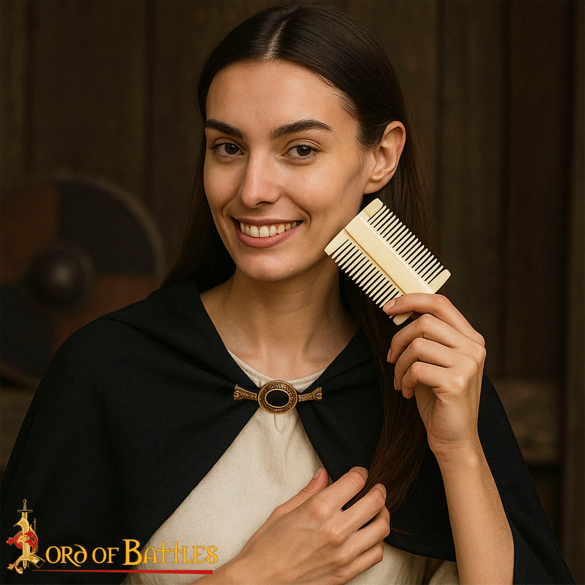 Imagen única de: Viking Peine de Hueso de Doble Cara para Barba y Pelo