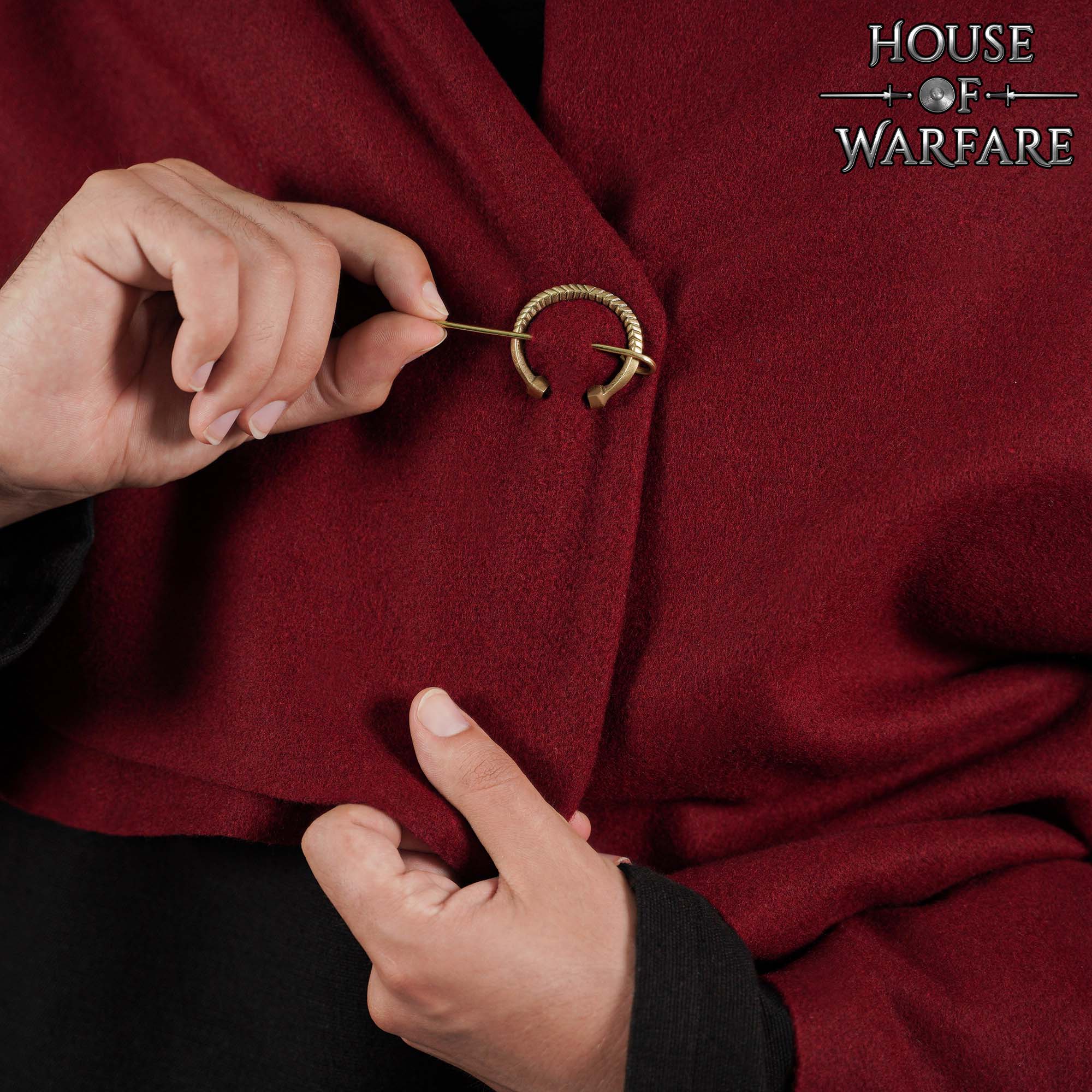 Imagen única de: Fíbula Penannular Medieval de Latón - Alfiler Pequeño de Capa para Broche de Traje Histórico y Vikingo