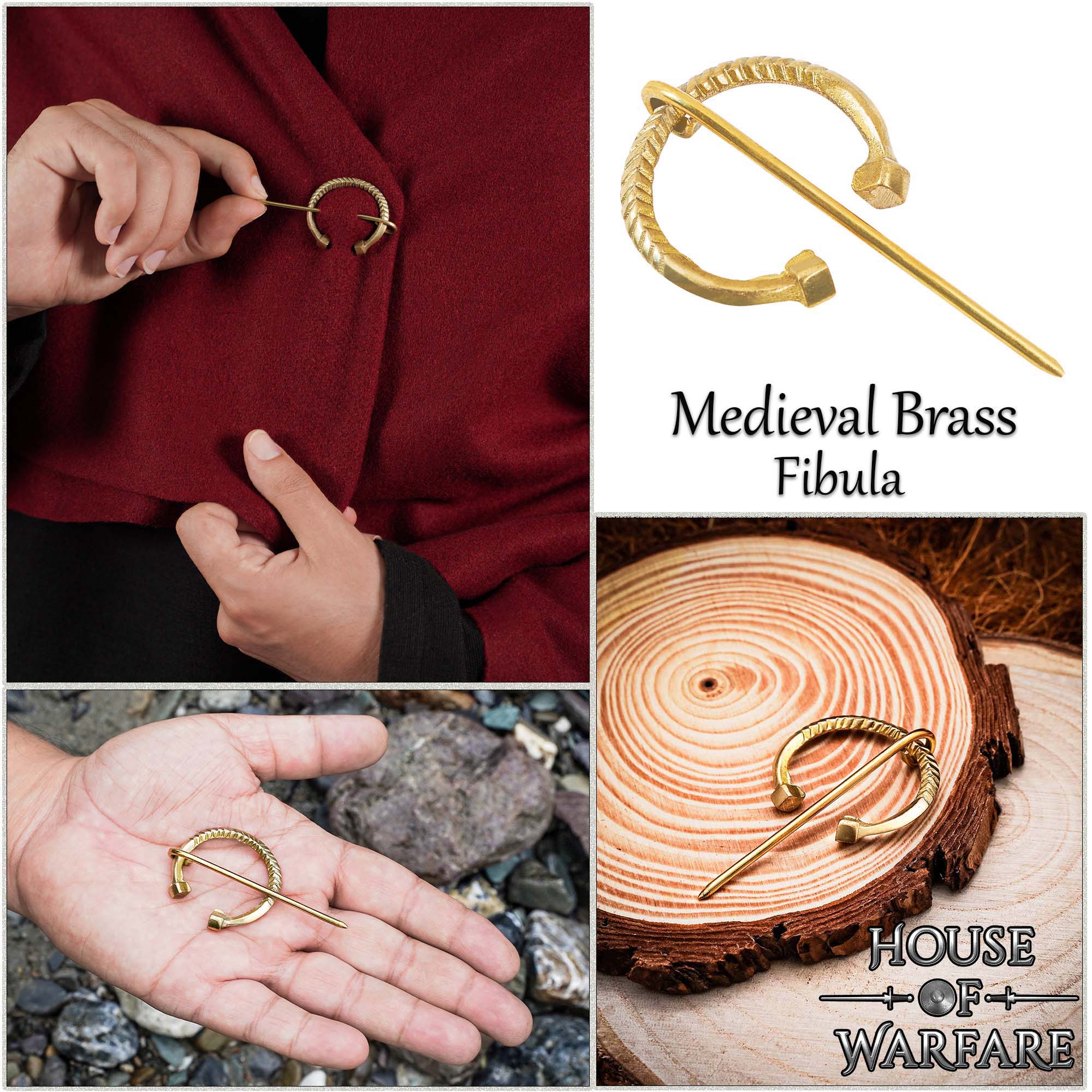 Imagen única de: Fíbula Penannular Medieval de Latón - Alfiler Pequeño de Capa para Broche de Traje Histórico y Vikingo