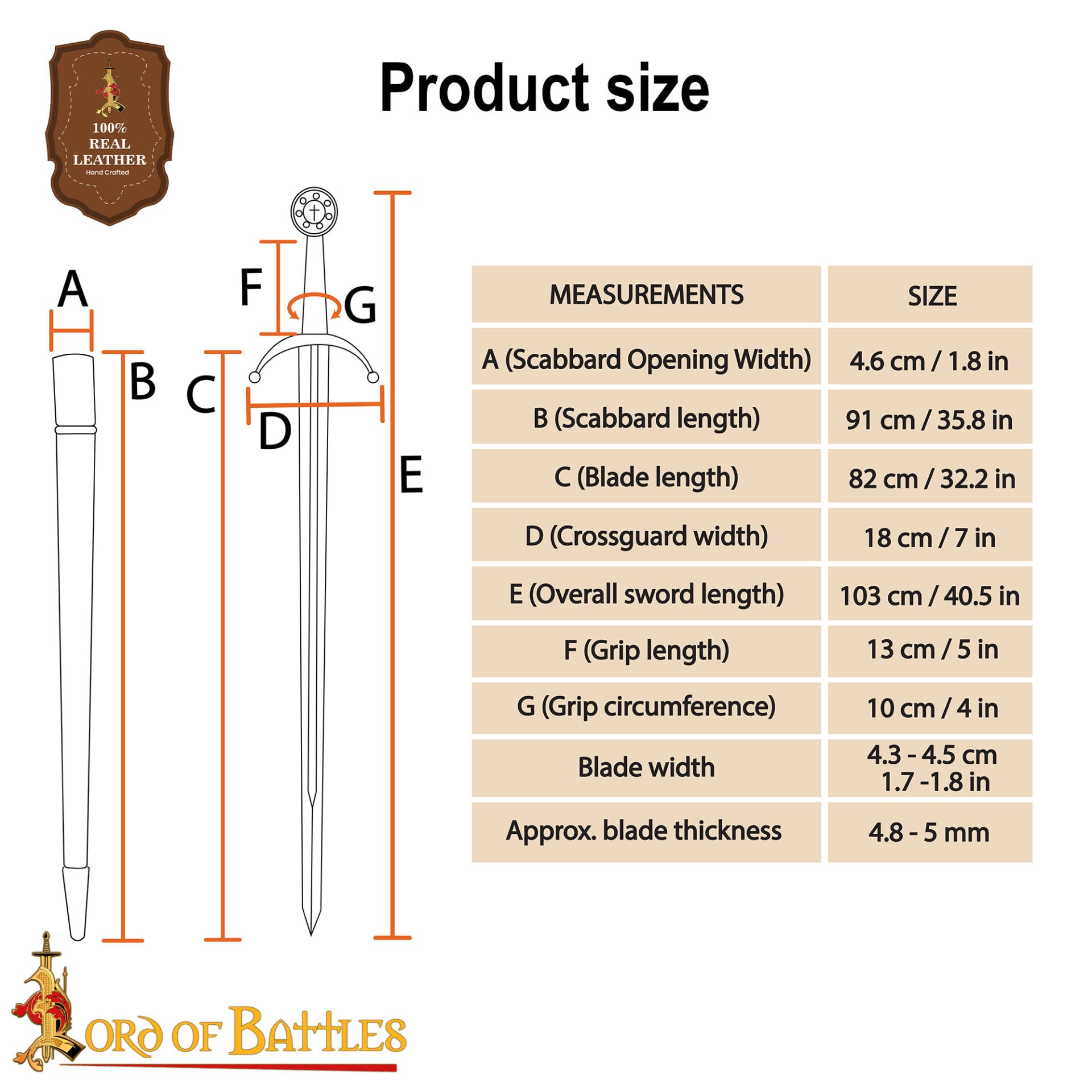 Imagen única de: Espada Medieval Eduardo Iii Forjada a Mano con Vaina de Cuero
