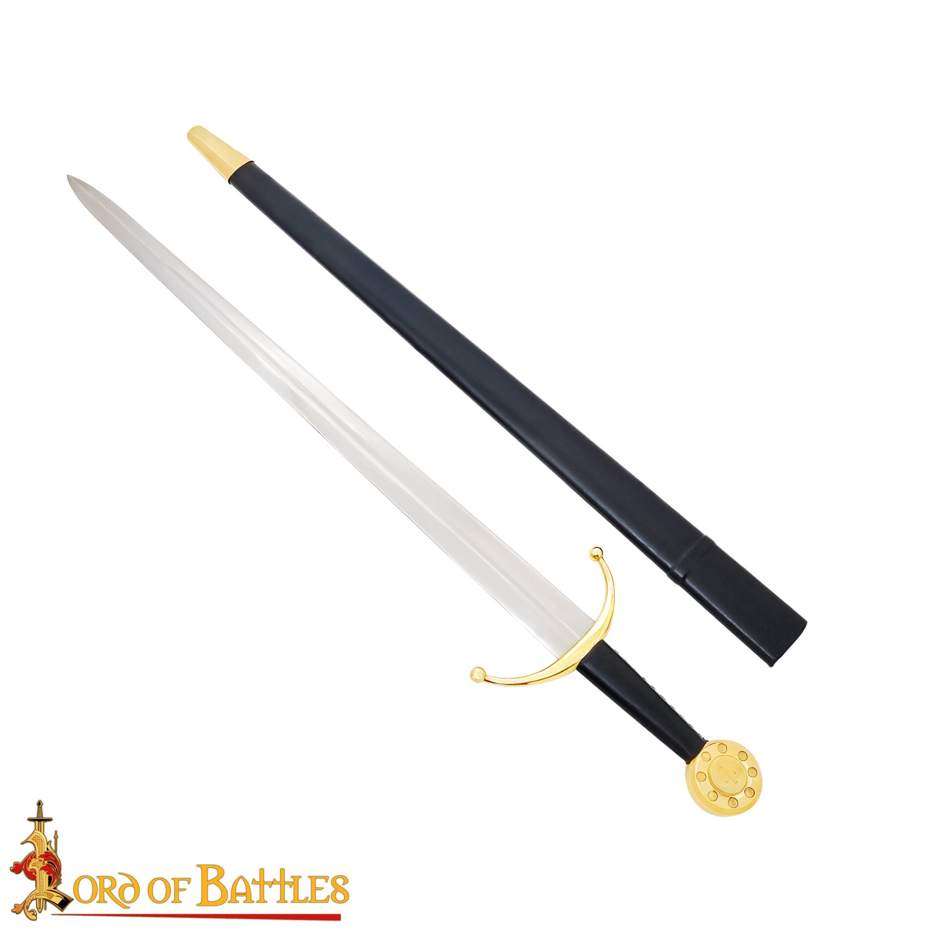 Imagen única de: Espada Medieval Eduardo Iii Forjada a Mano con Vaina de Cuero